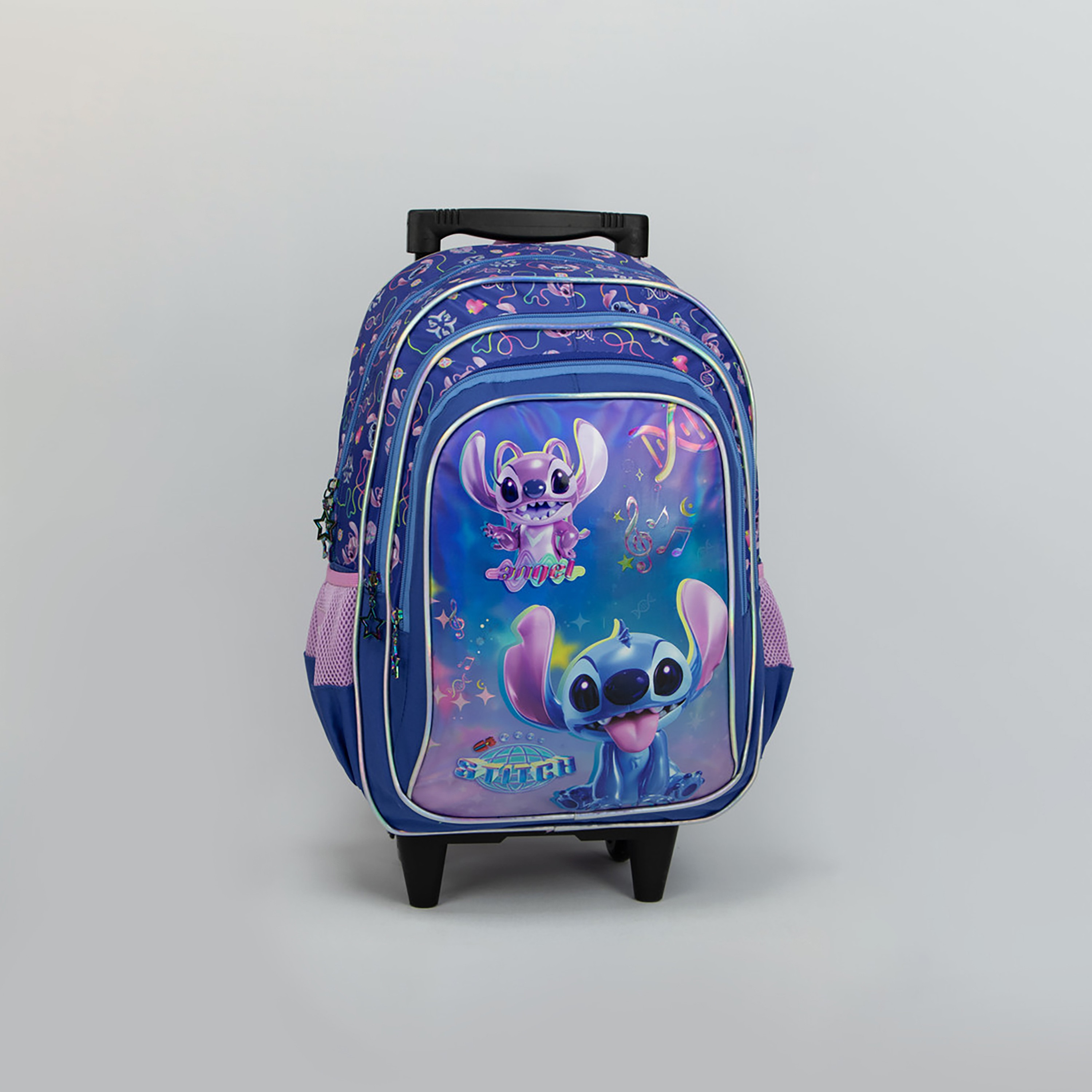 Disney Stitch Printed Trolley Backpack - Purple - 16 Inch-school-bagsandbackpacks-trolleybags-image-2