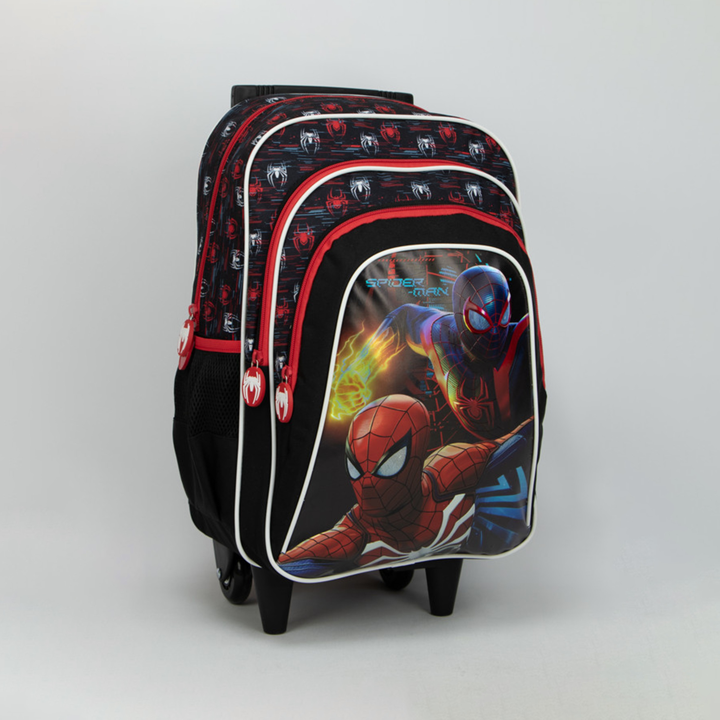 حقيبة ظهر بعجلات مطبوعة من سبايدرمان - أسود - 16 بوصة-school-bagsandbackpacks-trolleybags-image-2
