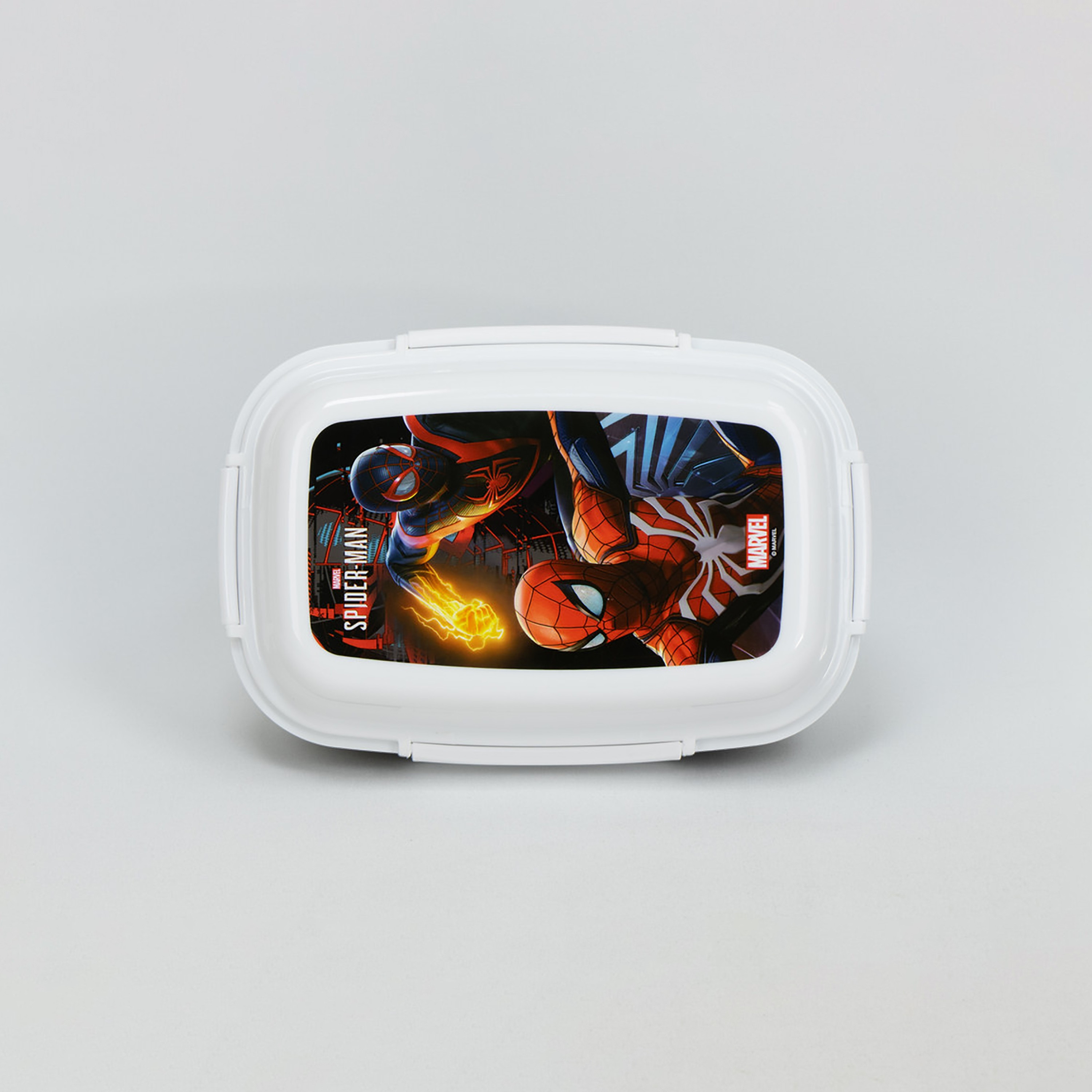 Spiderman Printed BPA Lunch Box with 4 Clip Closure & 4 Trays - Black-school-lunchessentials-lunchboxes-image-2