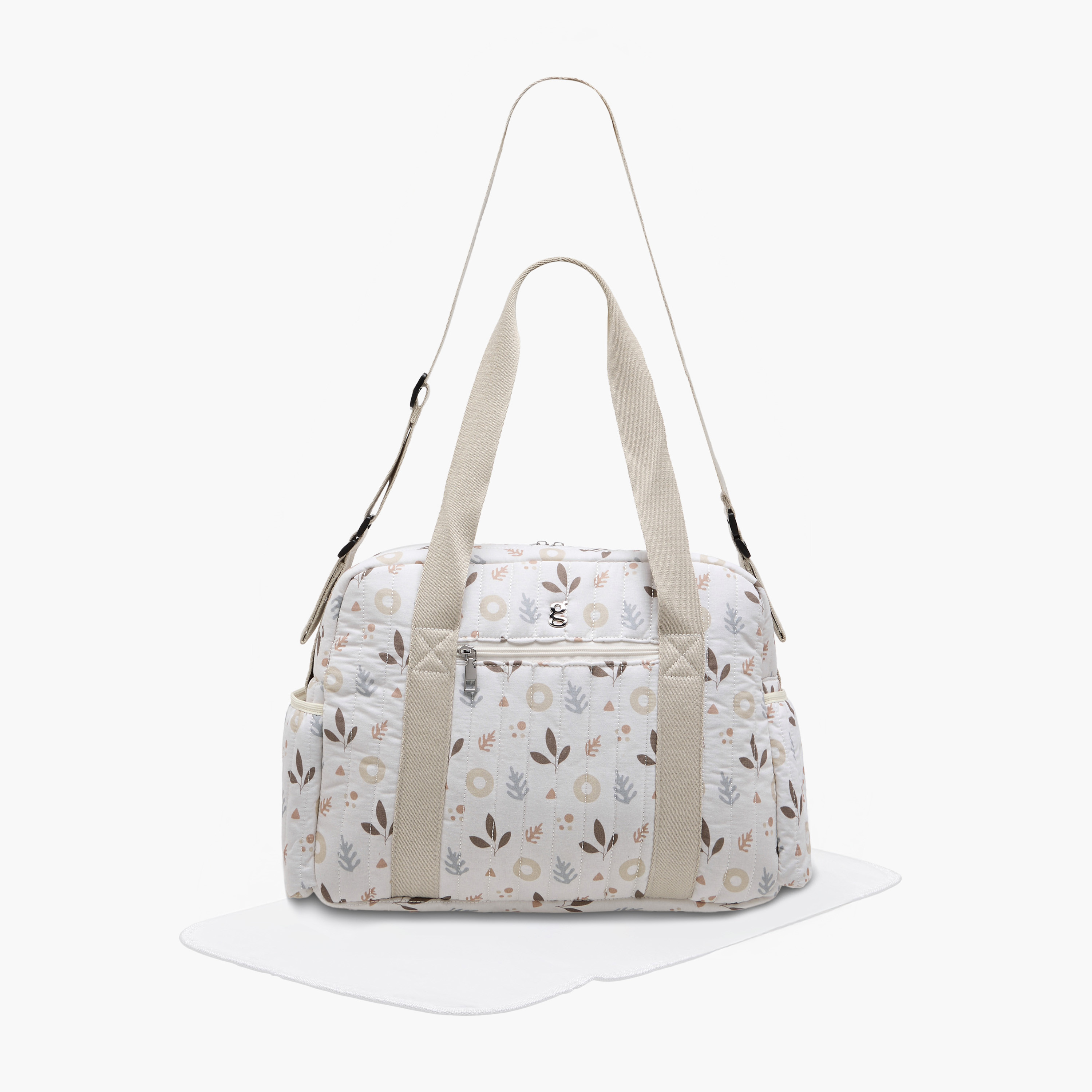 Giggles Printed Diaper Bag with Zip Closure and Top Handles-baby-diapering-diaperbags-image-1