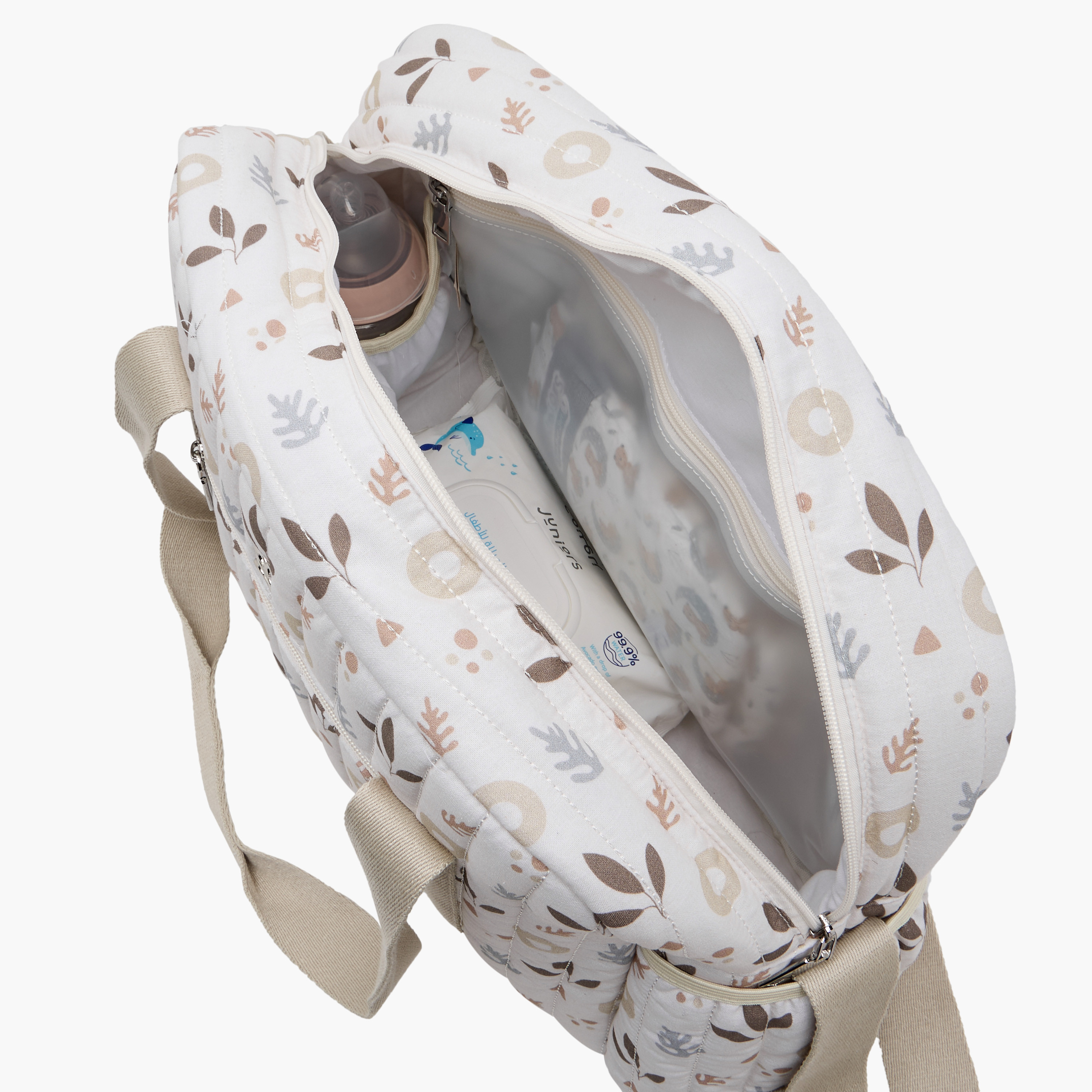 Giggles Printed Diaper Bag with Zip Closure and Top Handles-baby-diapering-diaperbags-image-13