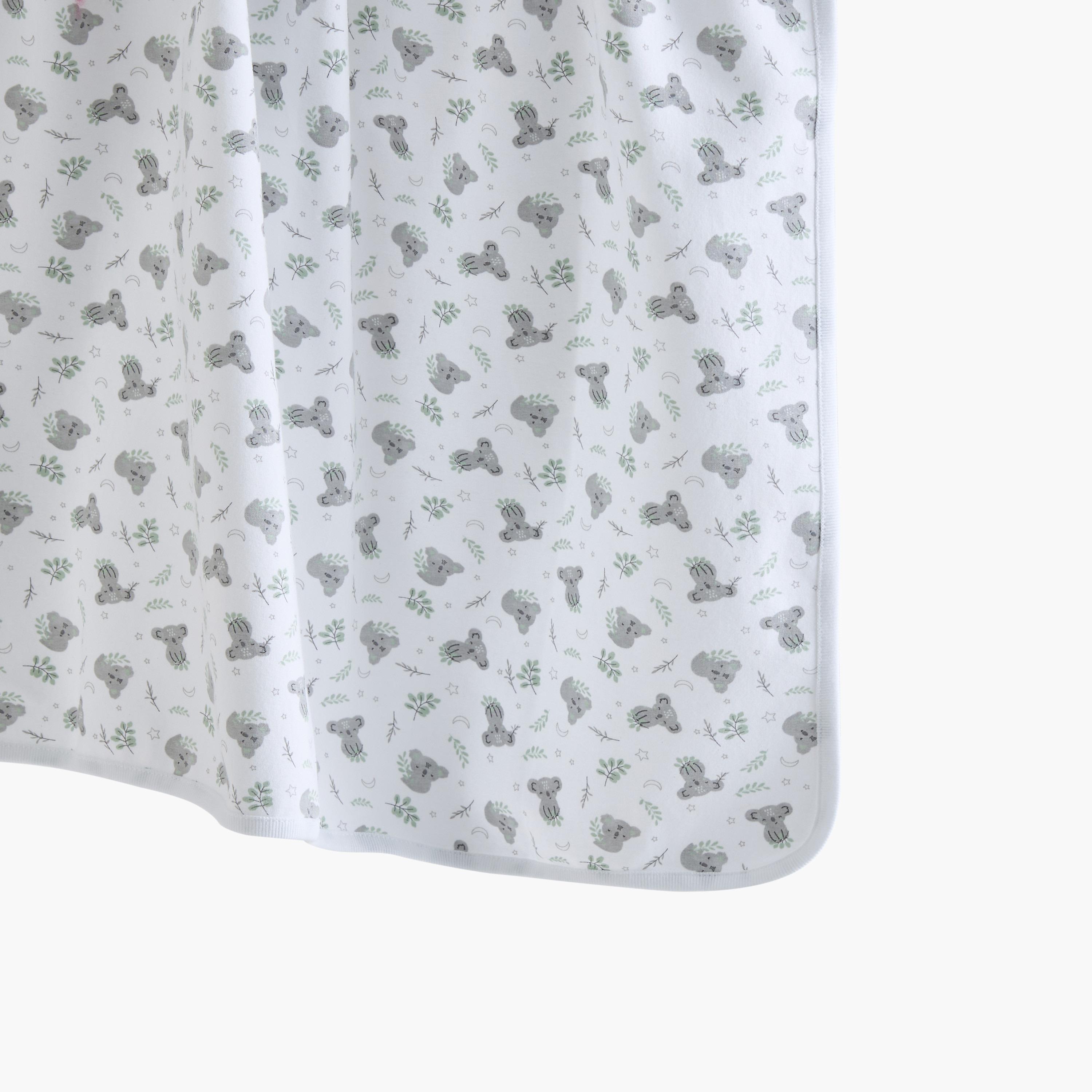 بطانية حديثي ولادة بتفاصيل خيوط بارزة وطبعات حيوان من جونيورز - 70x70 سم-baby-nursery-blanketsandswaddles-receivingblankets-image-4