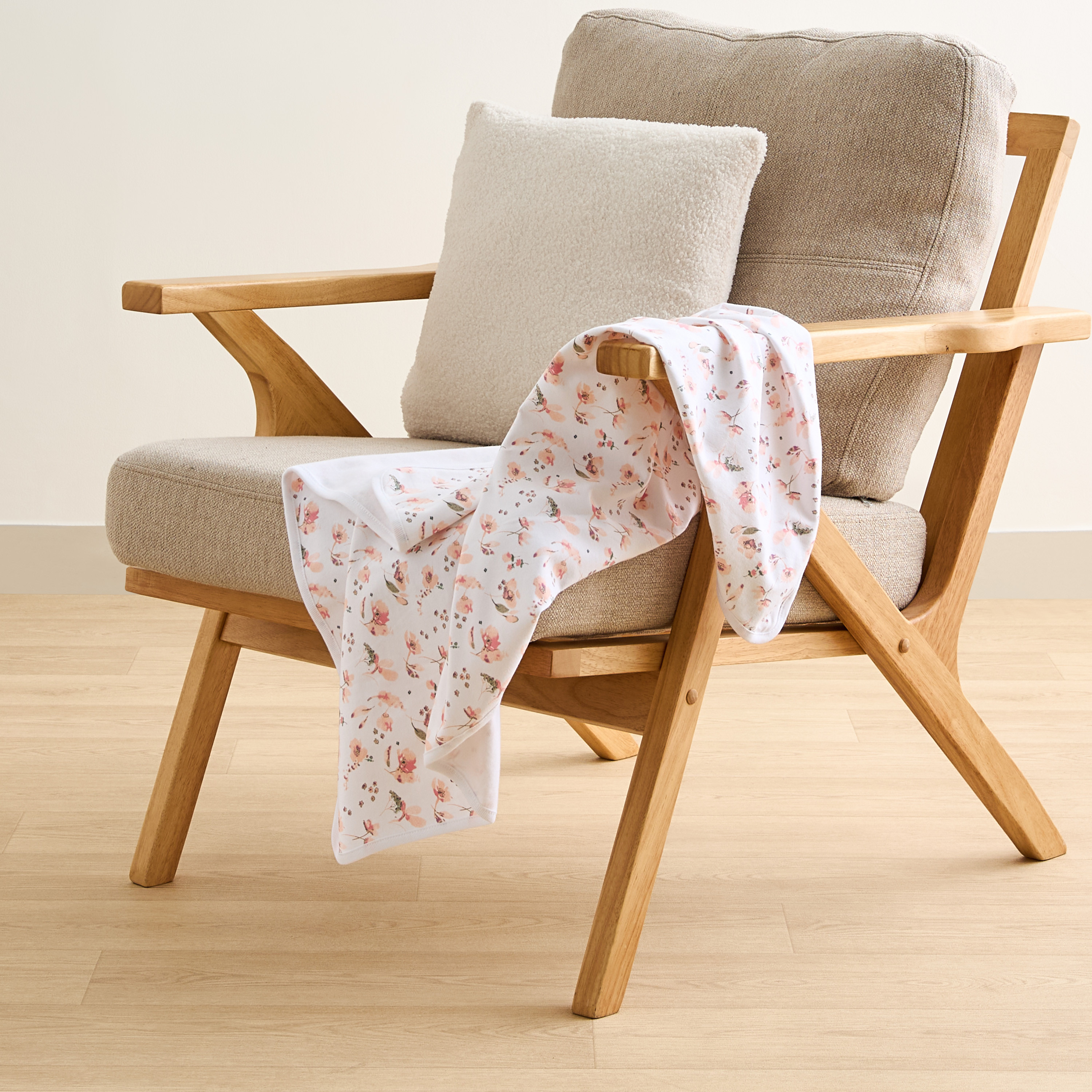 Juniors All-Over Floral Print Receiving Blanket - 70x70 cm-baby-nursery-blanketsandswaddles-receivingblankets-image-2
