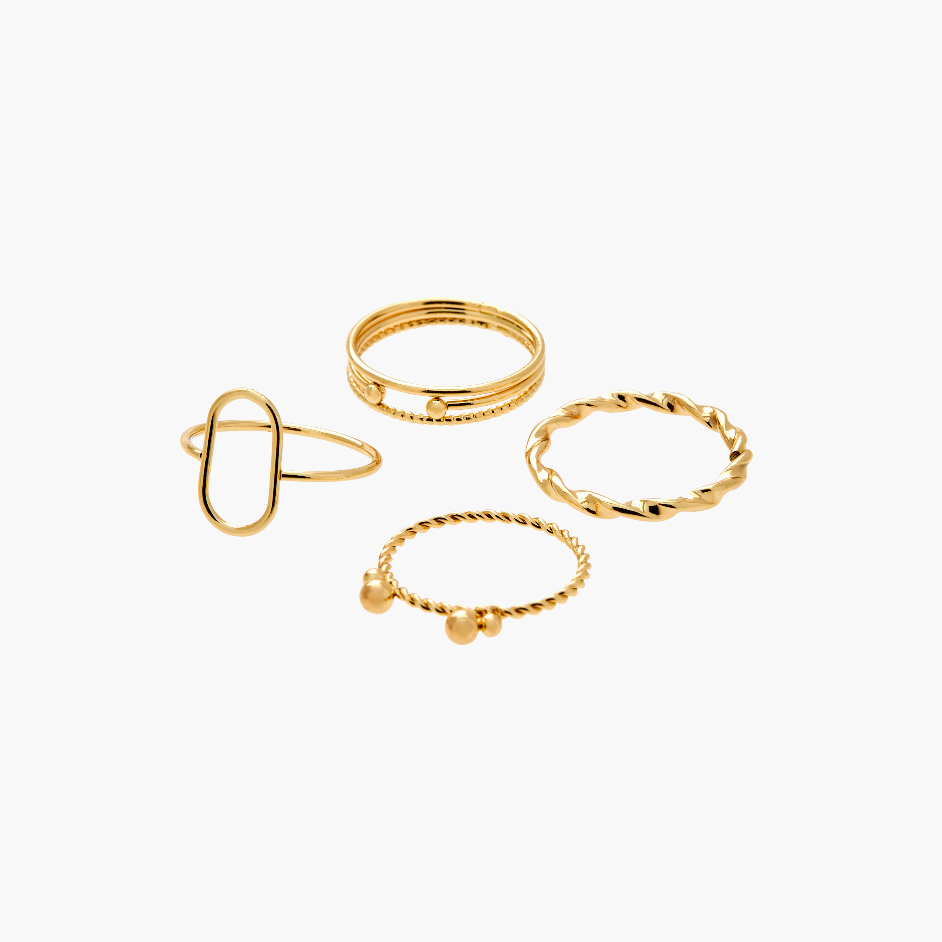 Textured 4-Piece Ring Set - L-XL-women-watchesandjewellery-jewellery-rings-image-2