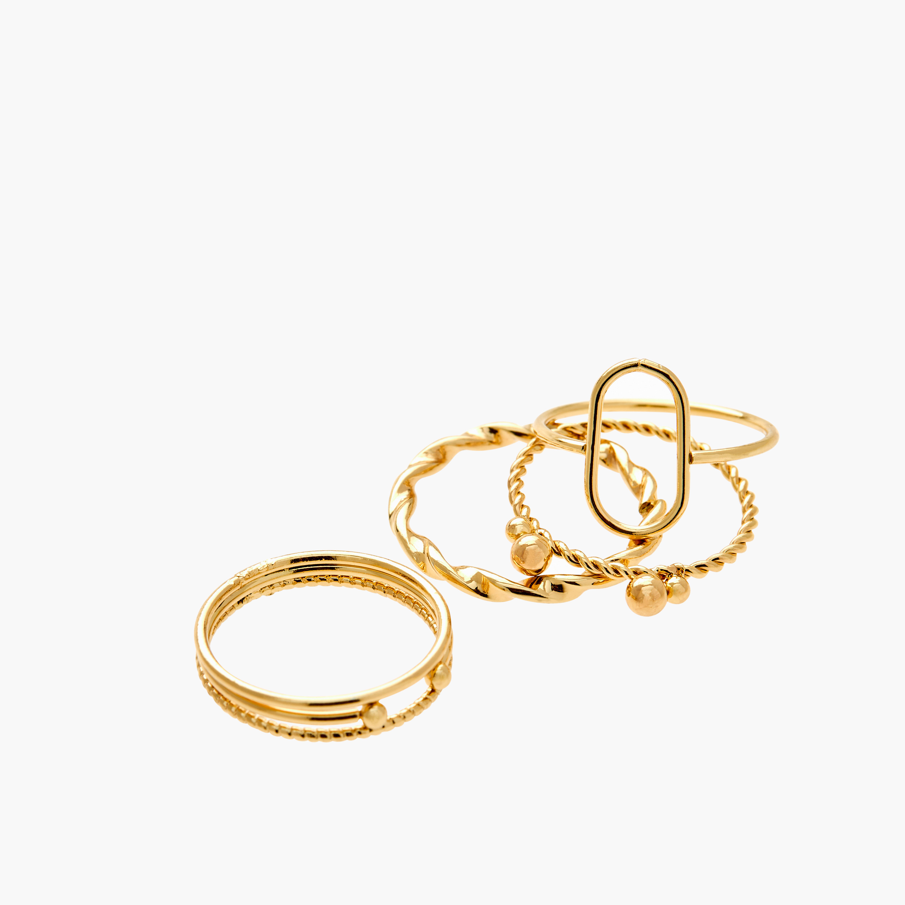 Textured 4-Piece Ring Set - L-XL-women-watchesandjewellery-jewellery-rings-image-3