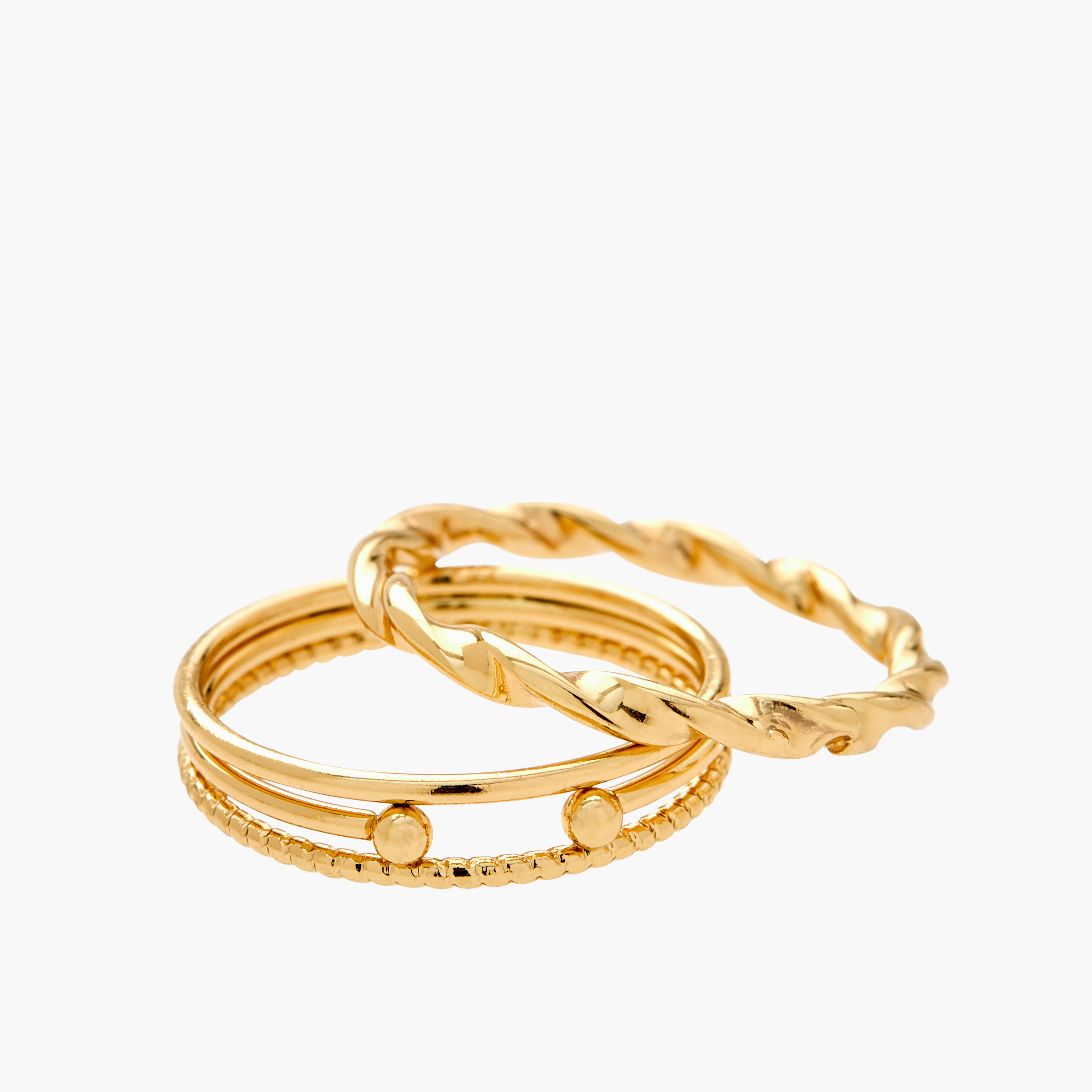 Textured 4-Piece Ring Set - L-XL-women-watchesandjewellery-jewellery-rings-image-4