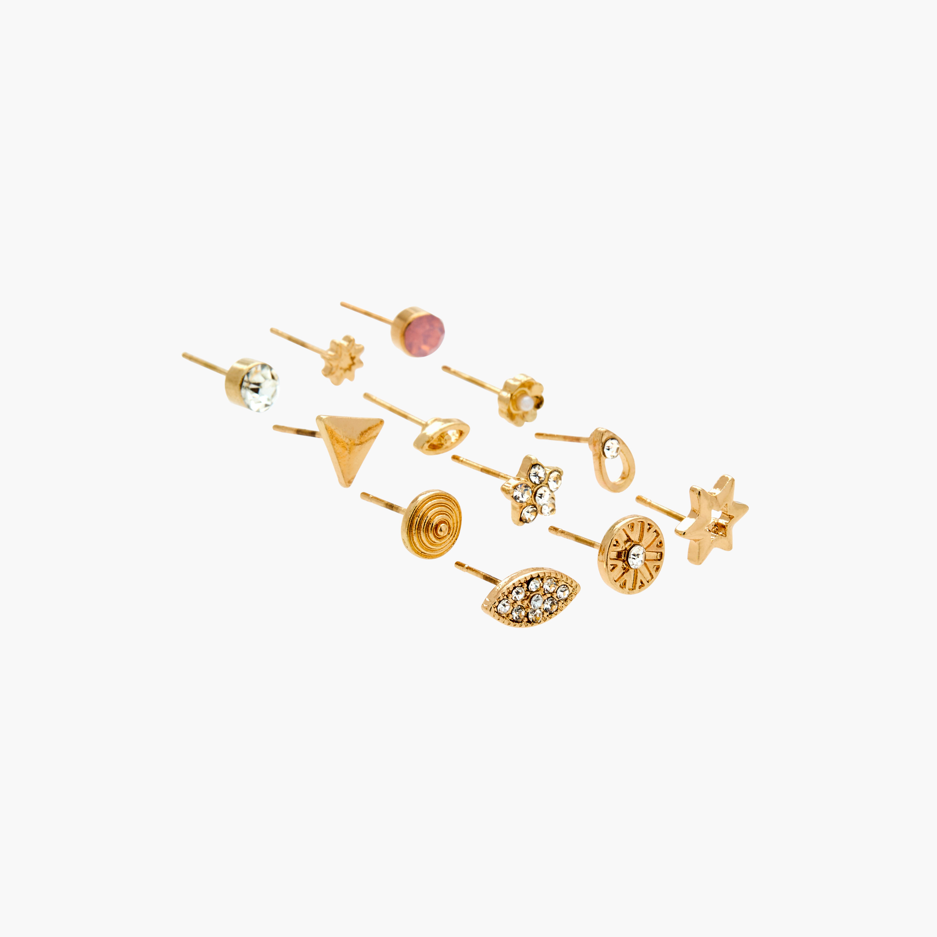 Assorted Stud Earrings with Pushback Closure - Set of 12-women-watchesandjewellery-jewellery-earrings-image-2