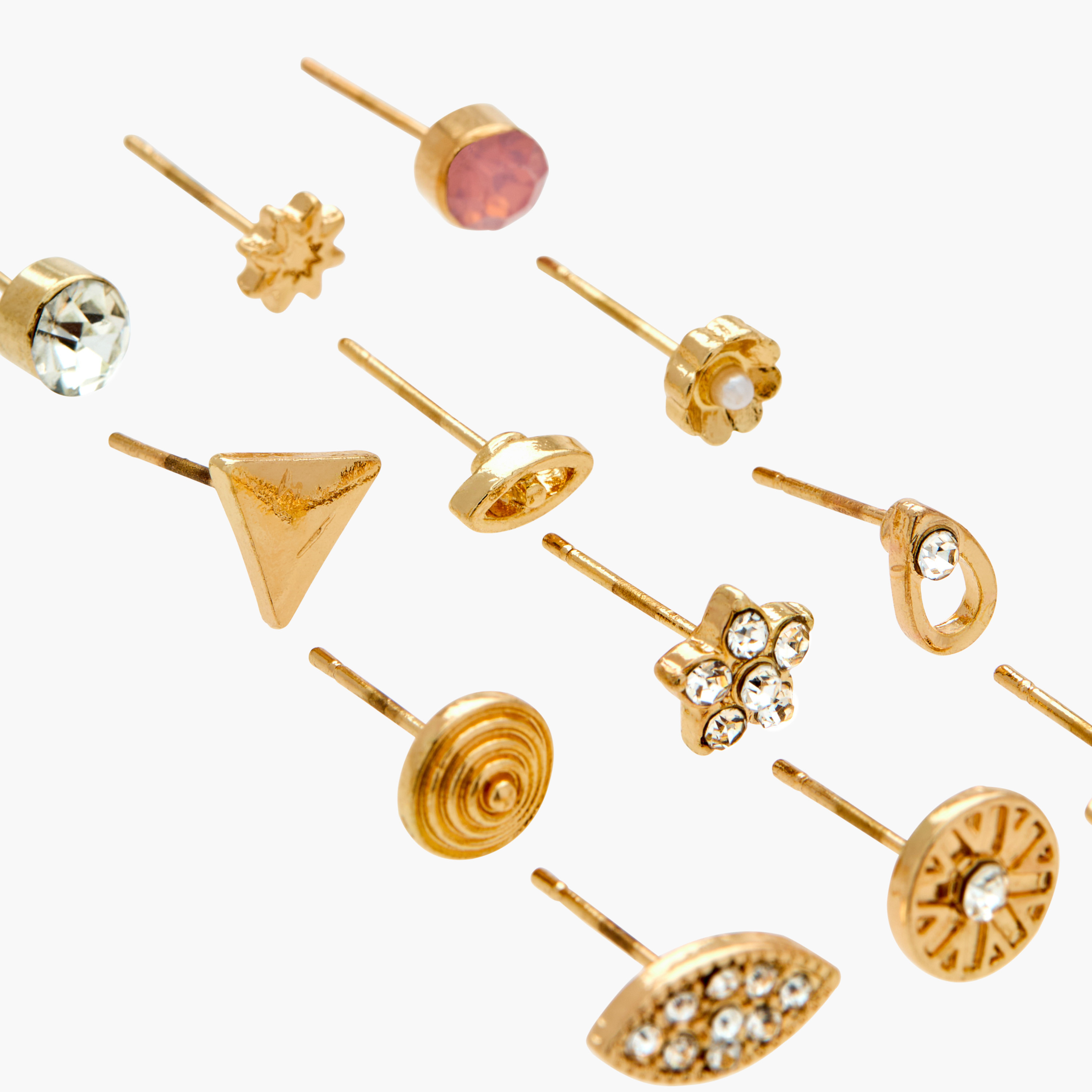 Assorted Stud Earrings with Pushback Closure - Set of 12-women-watchesandjewellery-jewellery-earrings-image-3