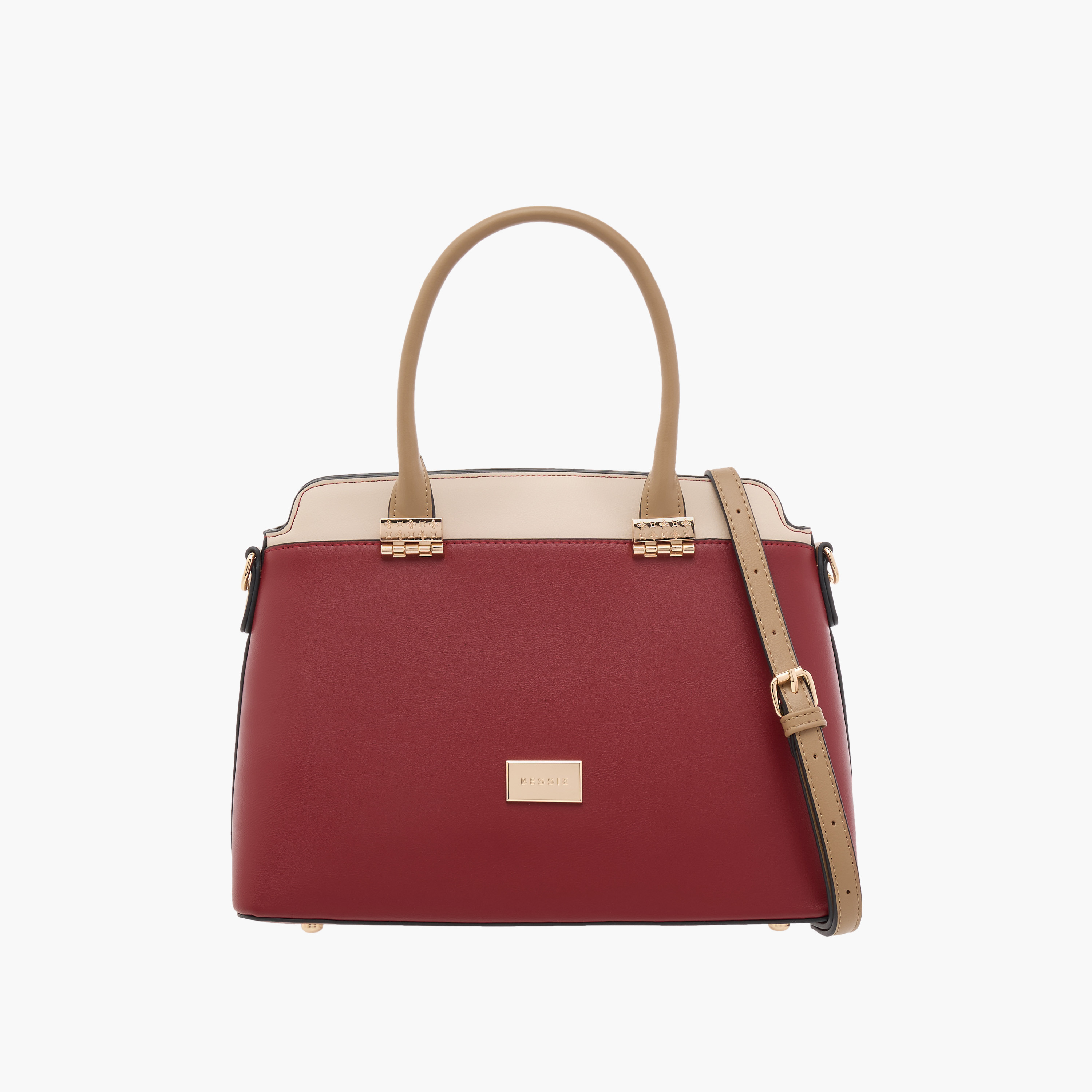 Shop Bessie London Panelled Tote Bag with Detachable Strap