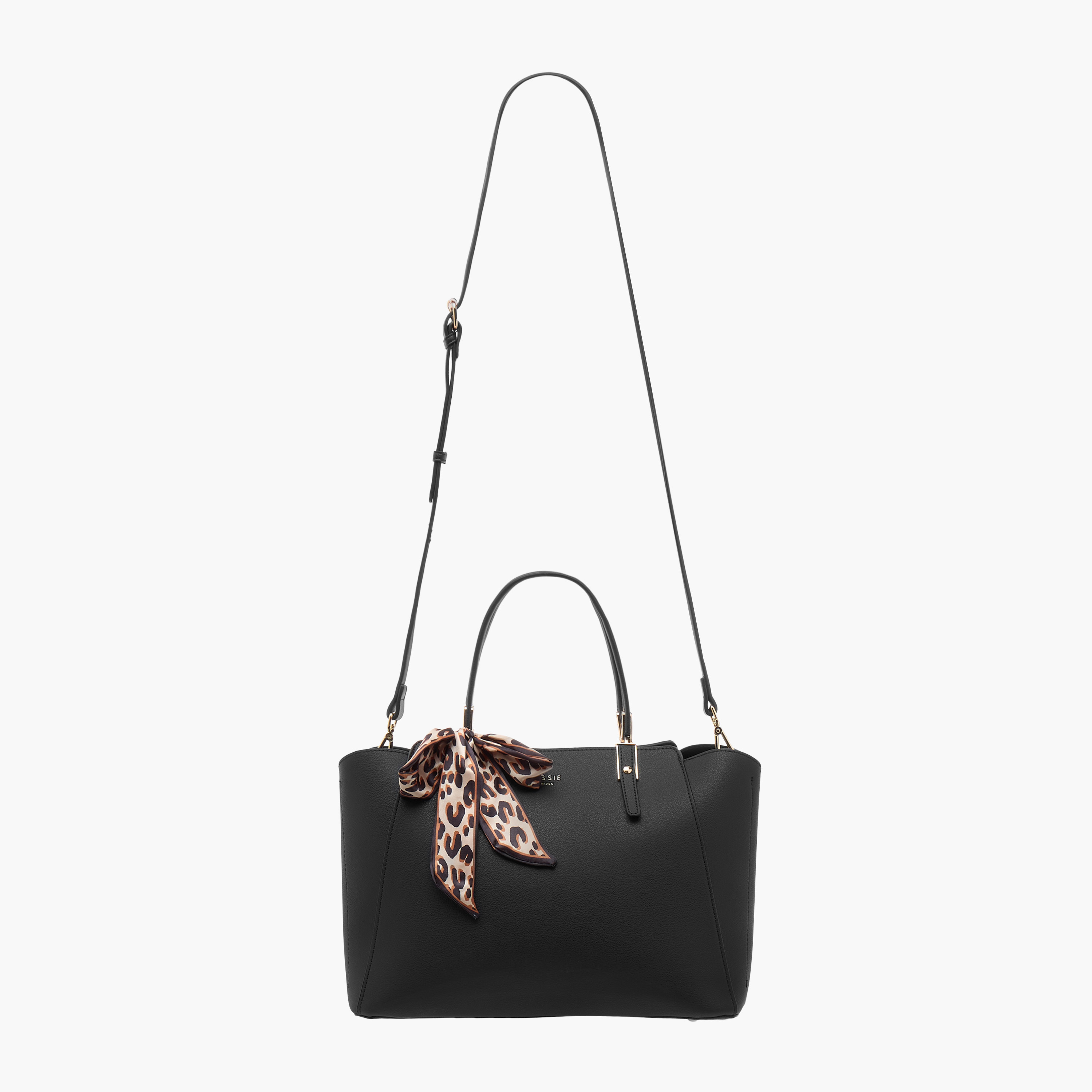 شنطة توتي سادة بسحاب إغلاق وتفاصيل وشاح من بيسي لندن-women-bagsandwallets-handbags-image-3