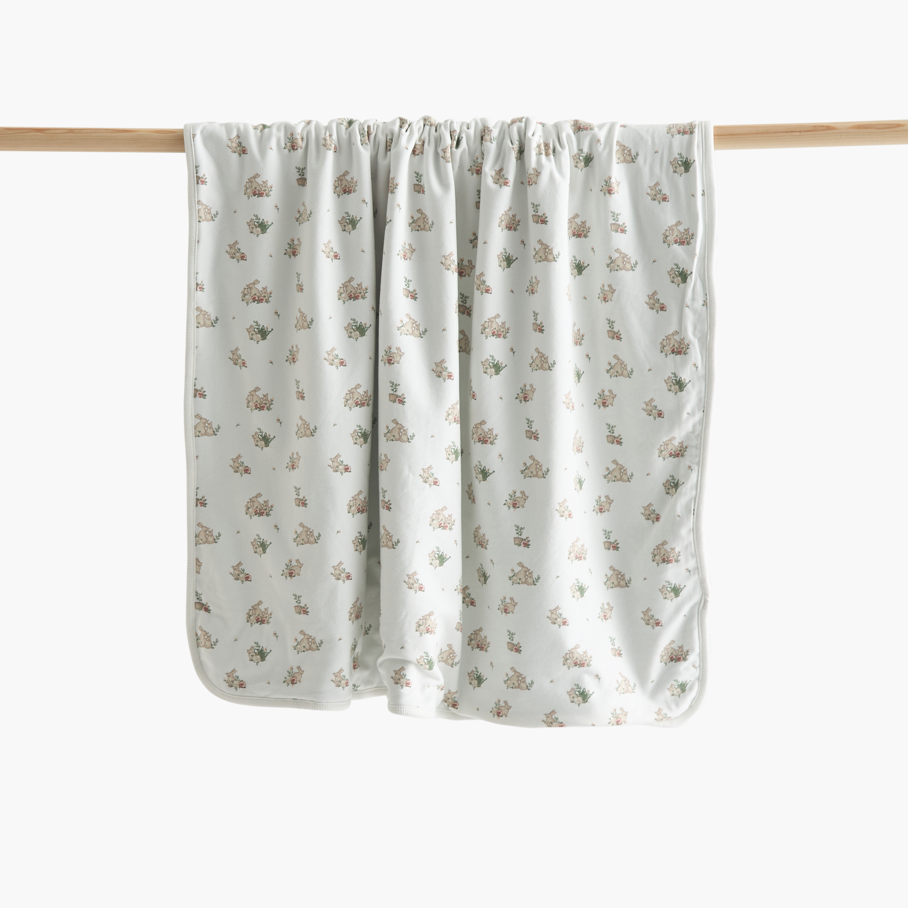 Juniors Bunny Print Receiving Blanket - 70x70 cm-baby-nursery-blanketsandswaddles-receivingblankets-image-1