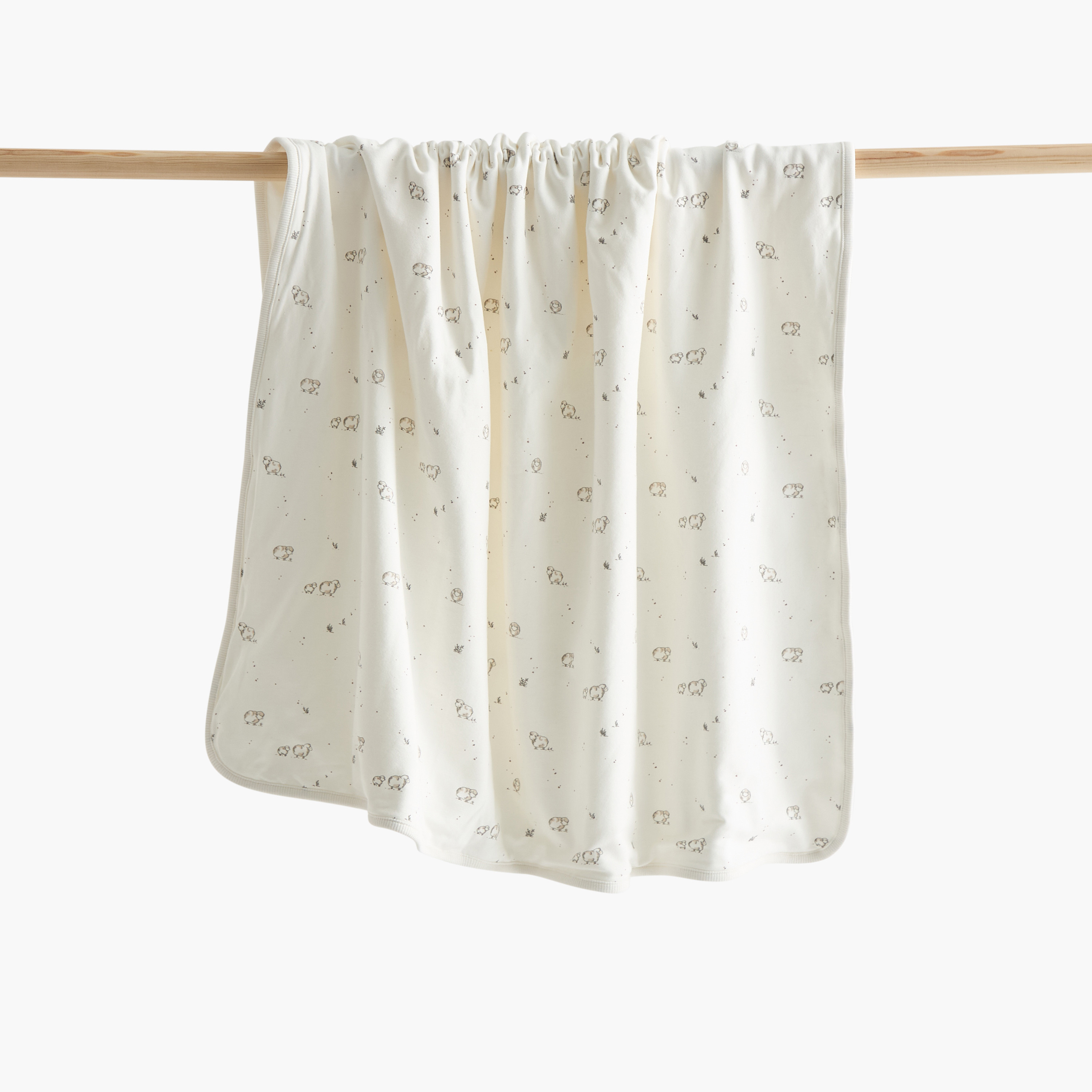 Juniors Sheep Print Receiving Blanket - 70x70 cm-baby-nursery-blanketsandswaddles-receivingblankets-image-1
