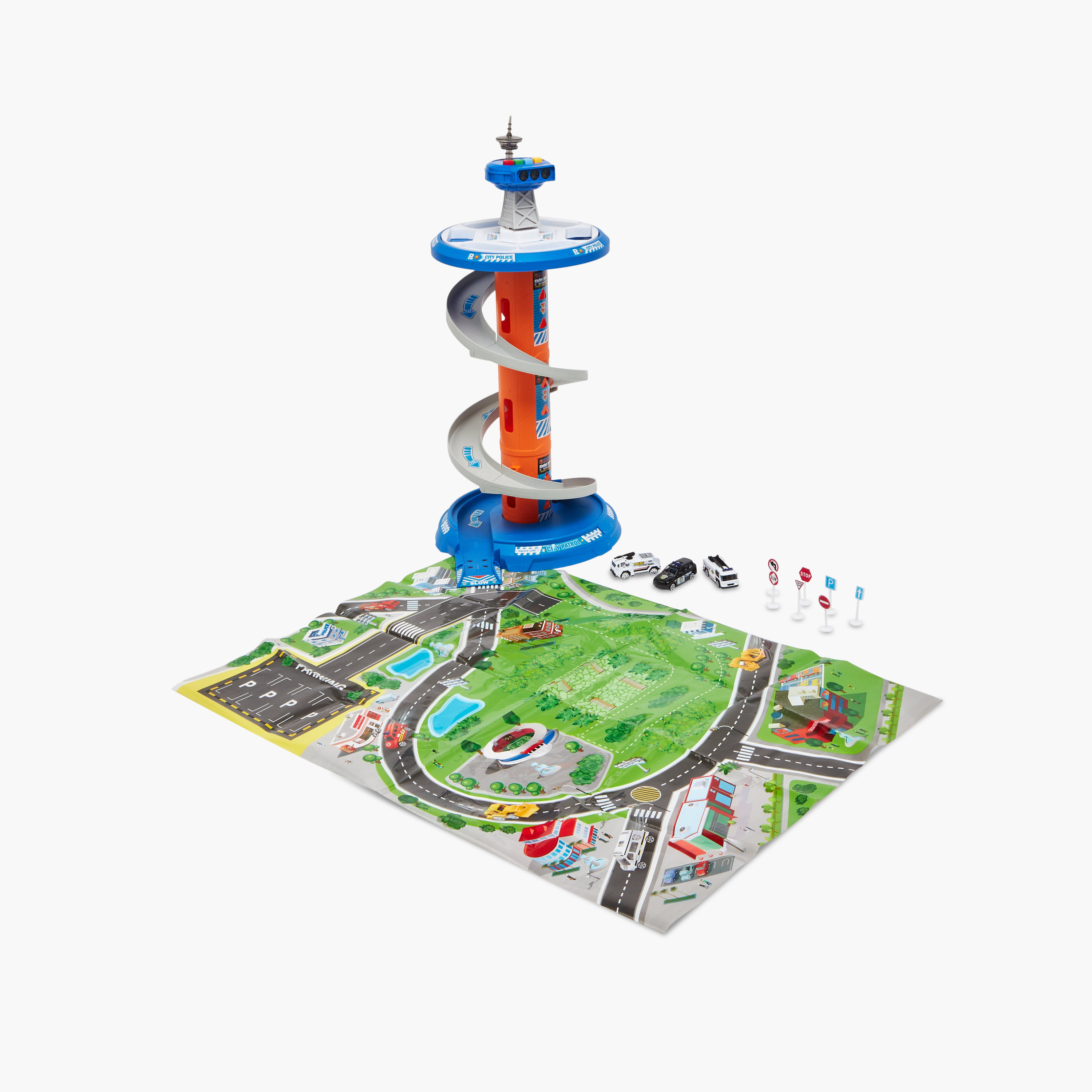 Police Circulation Garage Parking Scene Playset-toys-playvehicles-vehicleplaysets-image-1