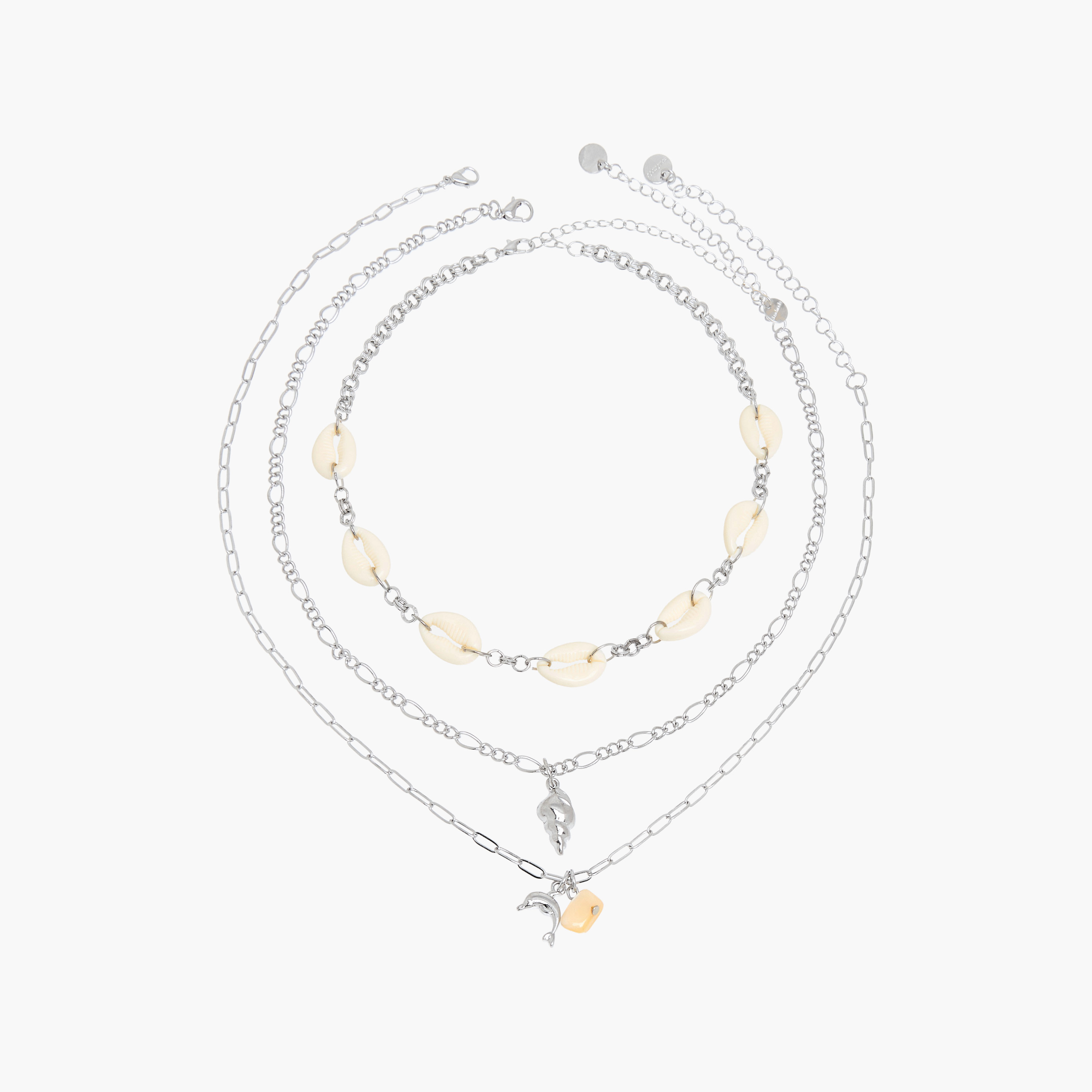 عقد مزيّن بمشبك إغلاق - طقم من 3 قطع-women-watchesandjewellery-jewellery-necklacesandpendants-image-1