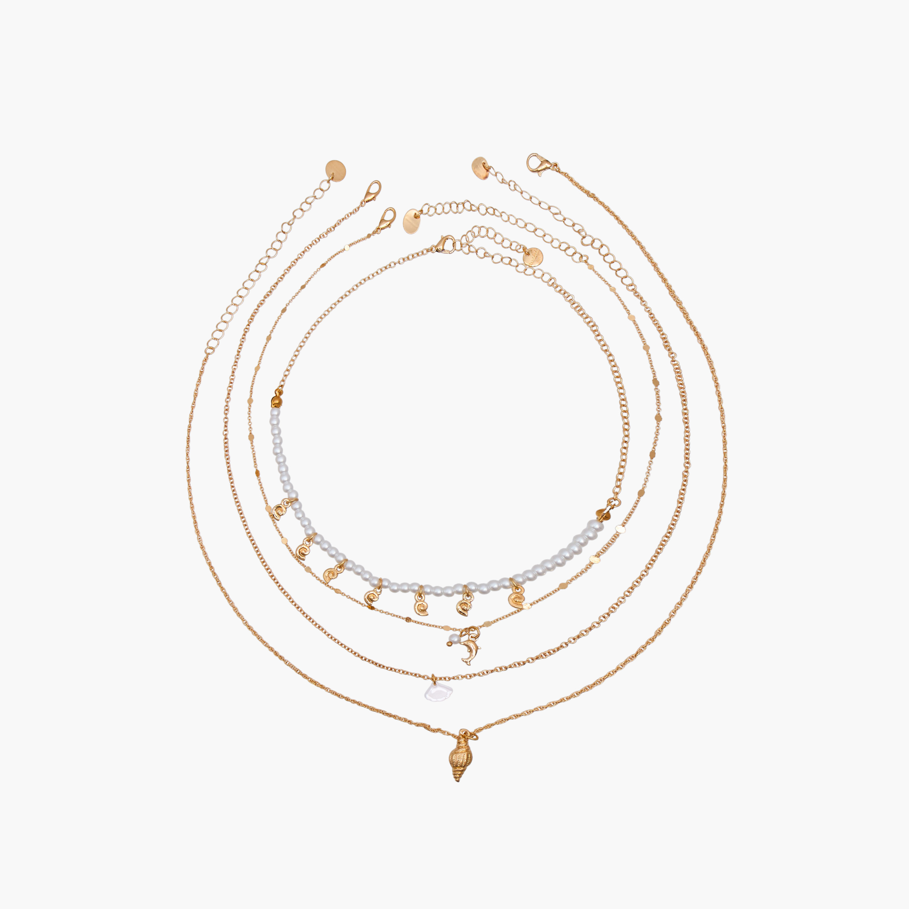 عقد معدن بدلاية - طقم من 4 قطع-women-watchesandjewellery-jewellery-necklacesandpendants-image-1