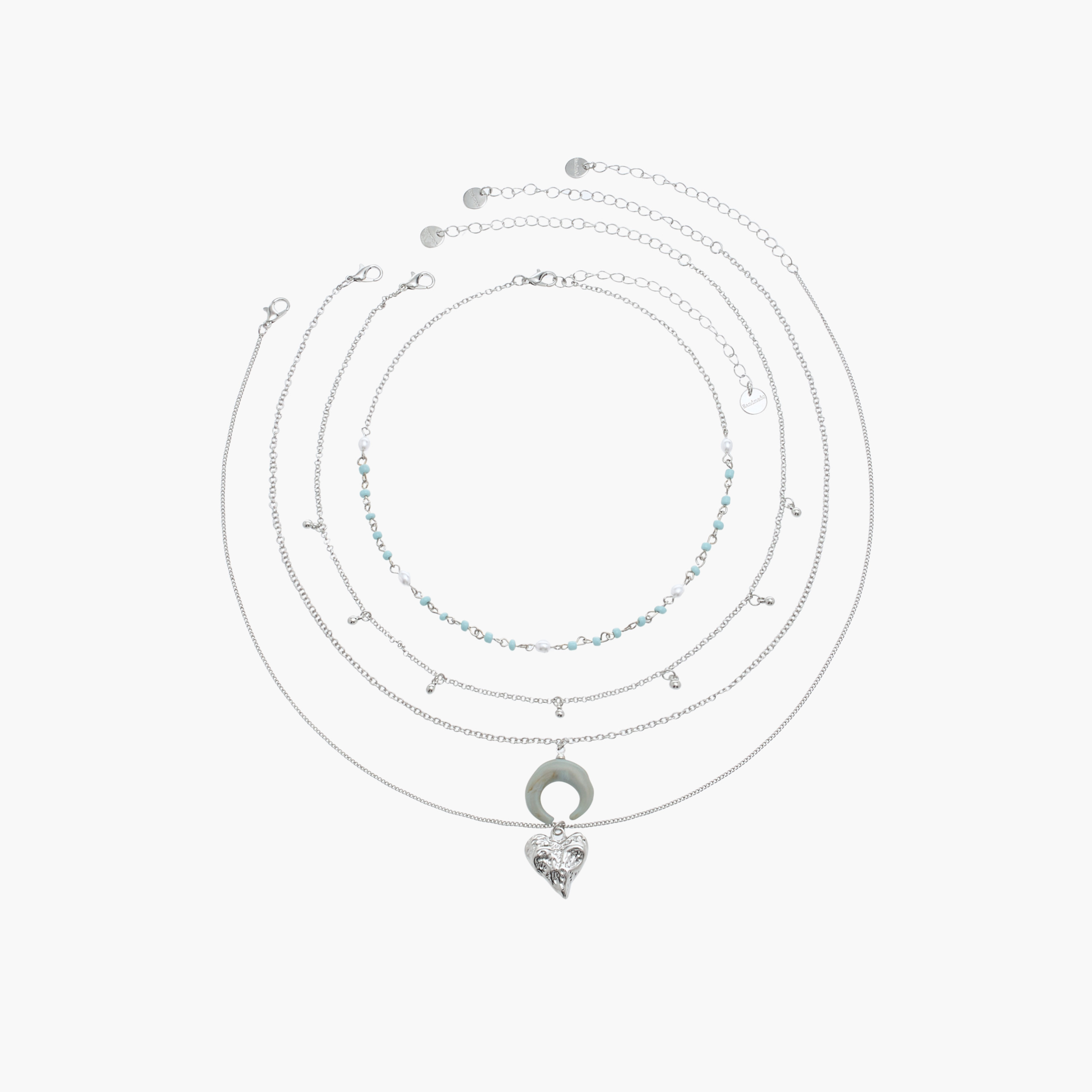 أعقاد متنوعة بمشبك إغلاق - طقم من 4 قطع-women-watchesandjewellery-jewellery-necklacesandpendants-image-1