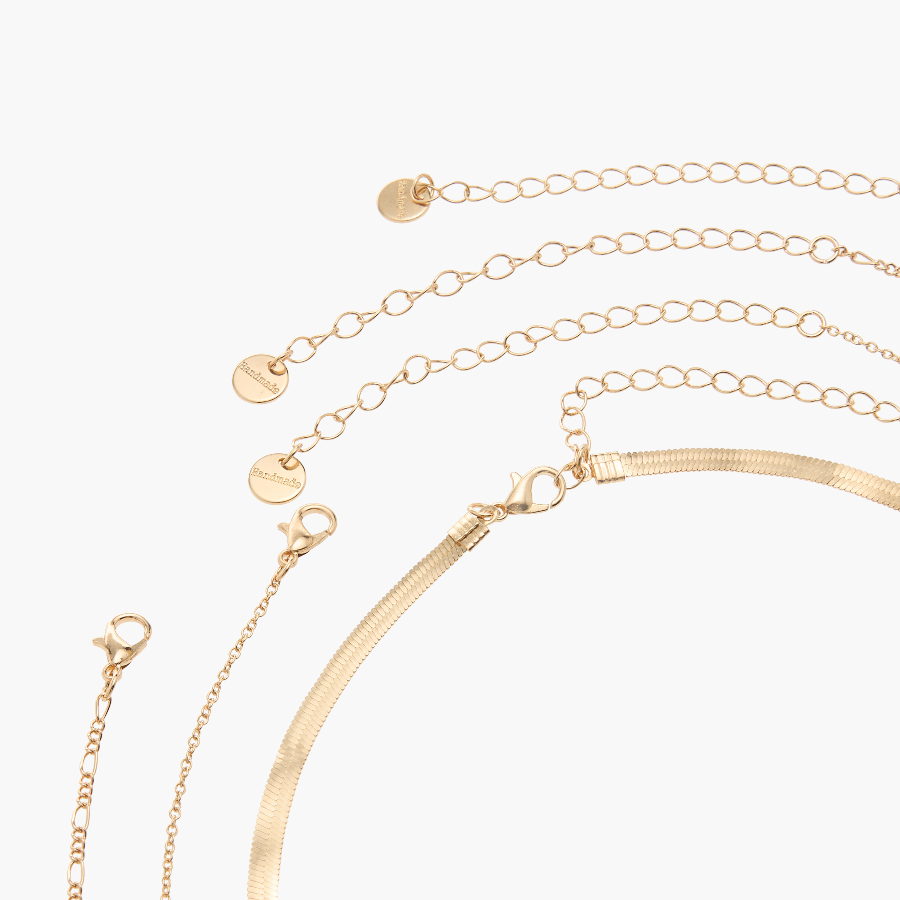 أعقاد متنوعة بمشبك إغلاق - طقم من 4 قطع-women-watchesandjewellery-jewellery-necklacesandpendants-image-3