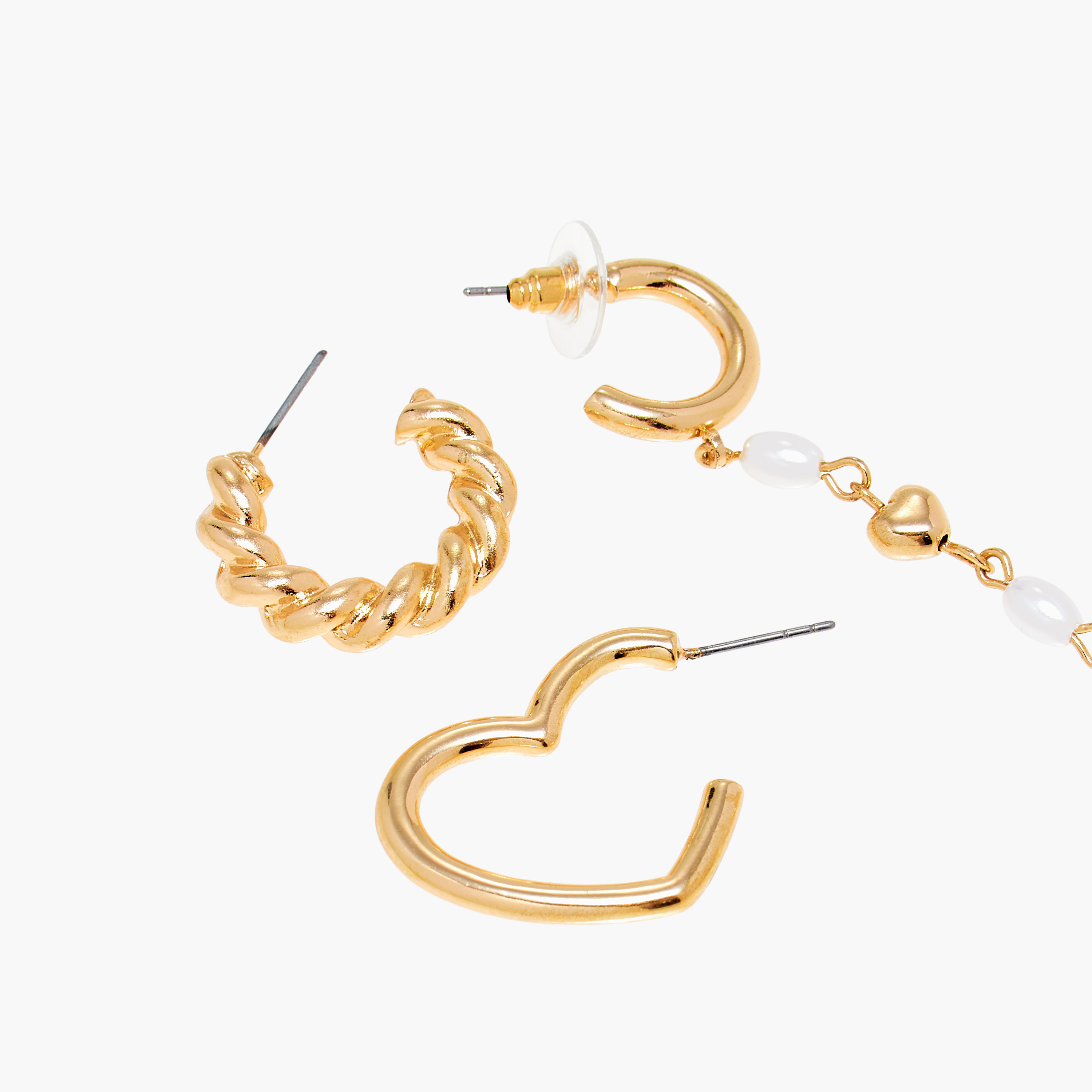 Metallic Earrings - Set of 3-women-watchesandjewellery-jewellery-earrings-image-5