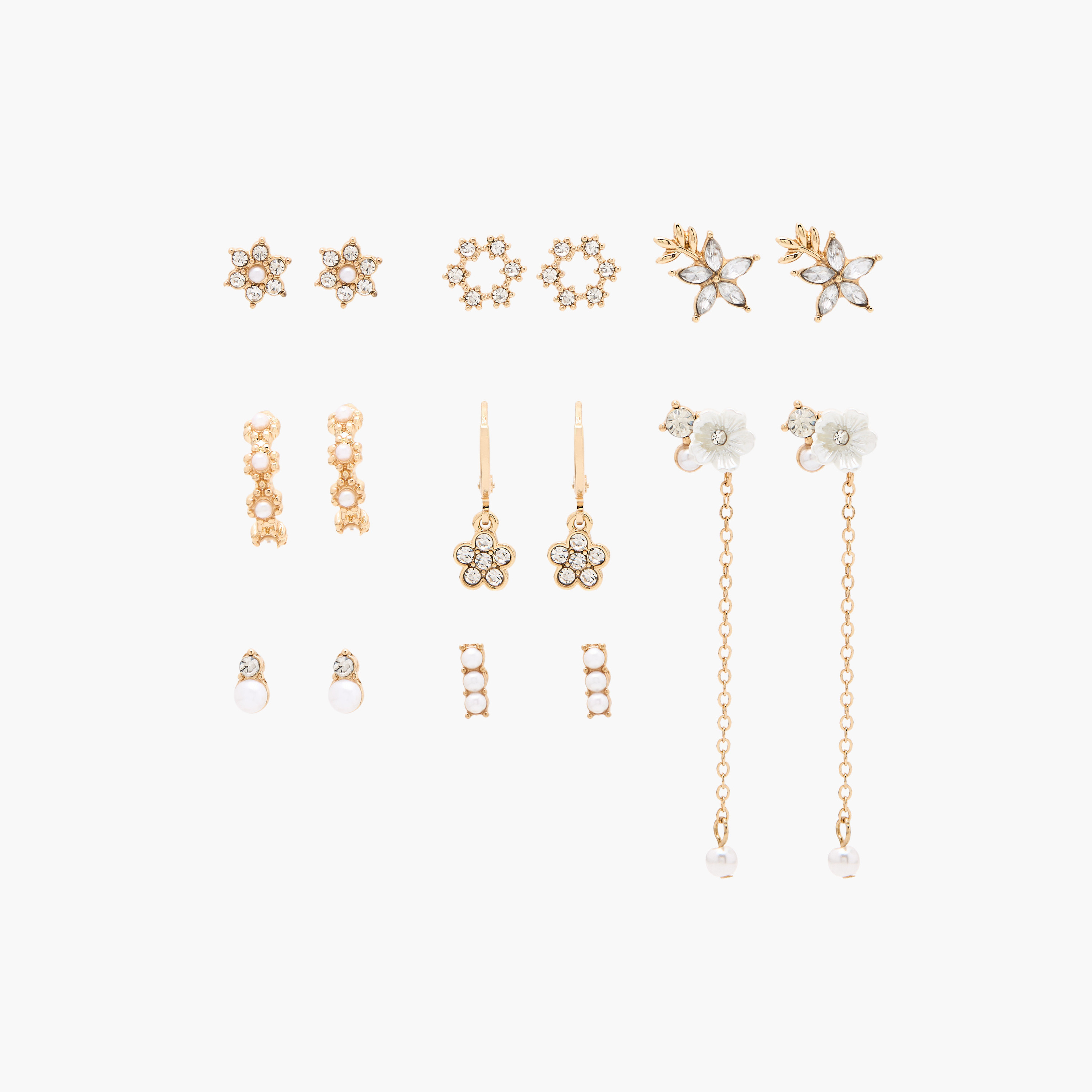 Embellished Earrings - Set of 9-women-watchesandjewellery-jewellery-earrings-image-1