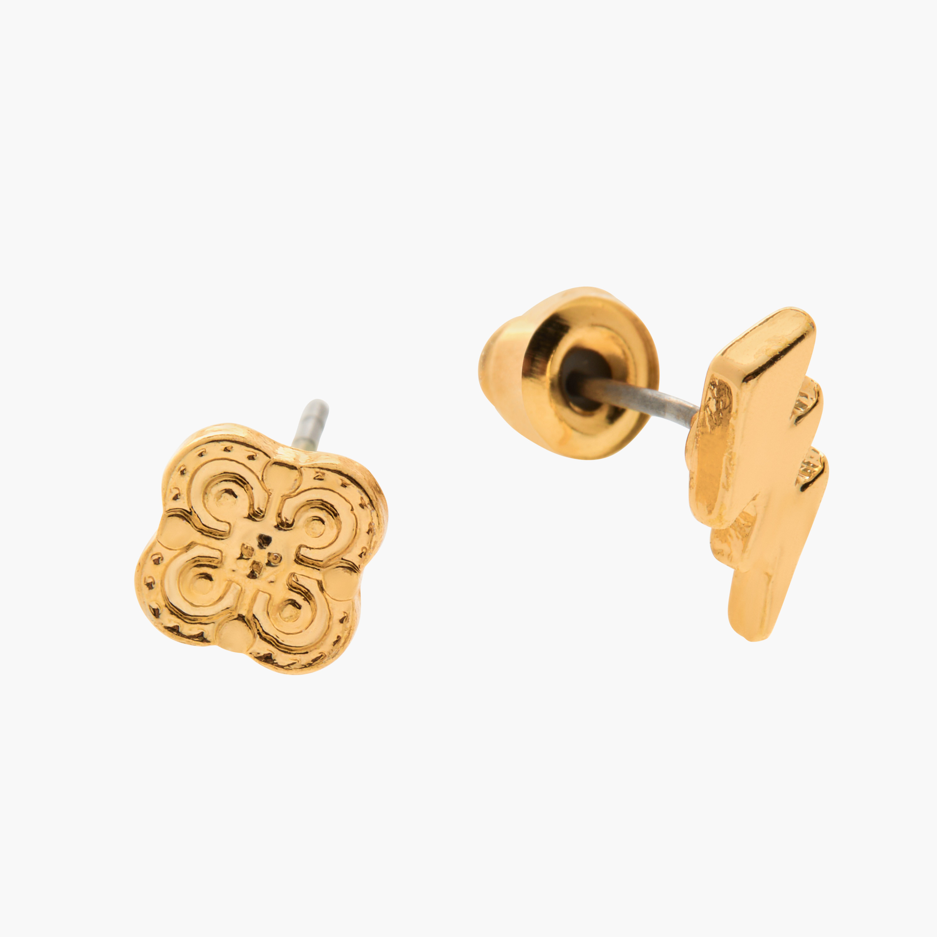 Assorted Metallic Earrings with Pushback Closure - Set of 18-women-watchesandjewellery-jewellery-earrings-image-4