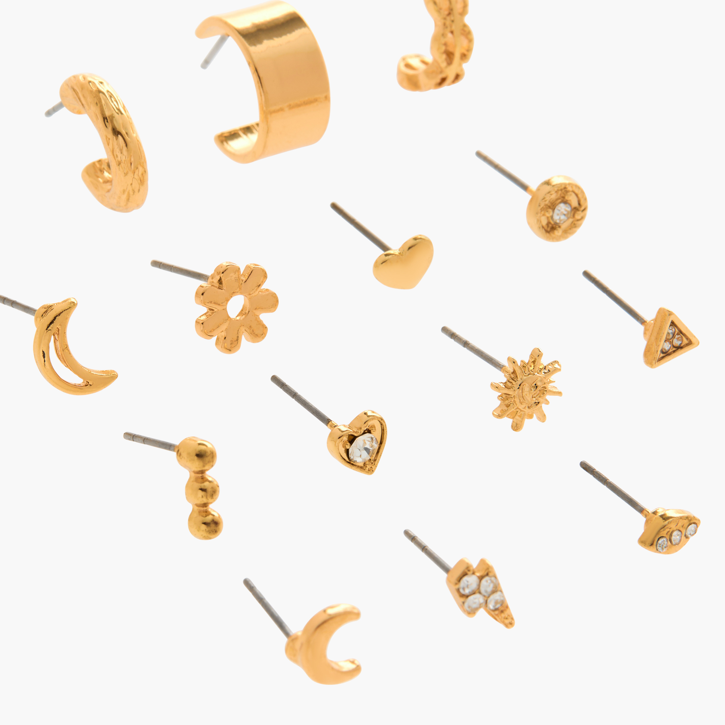 Assorted Metallic Earring with Pushback Closure - Set of 18-women-watchesandjewellery-jewellery-earrings-image-3