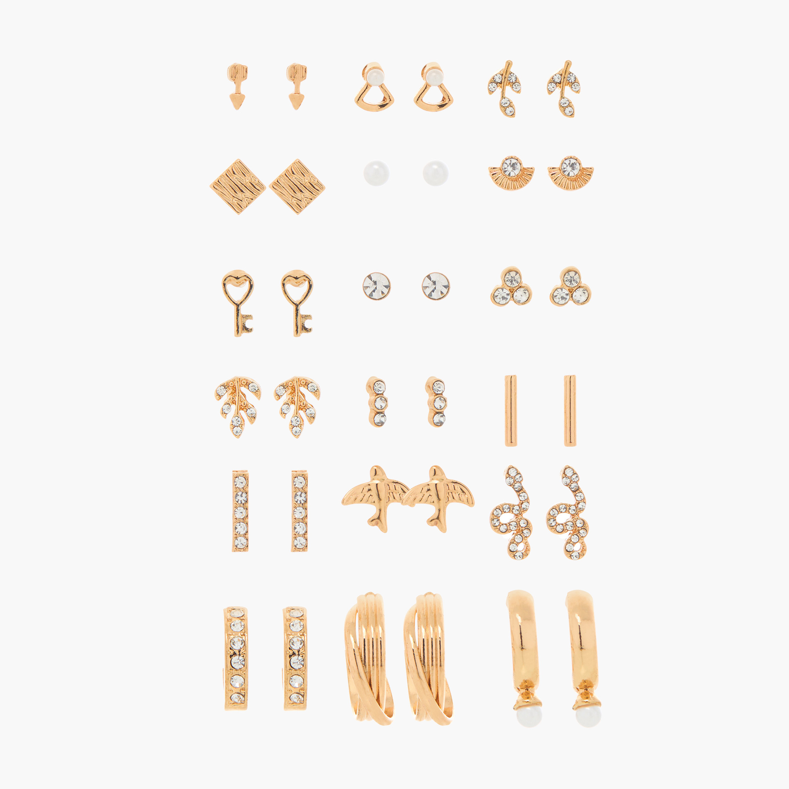 Assorted Stud Earring with Pushback Closure - Set of 18-women-watchesandjewellery-jewellery-earrings-image-1