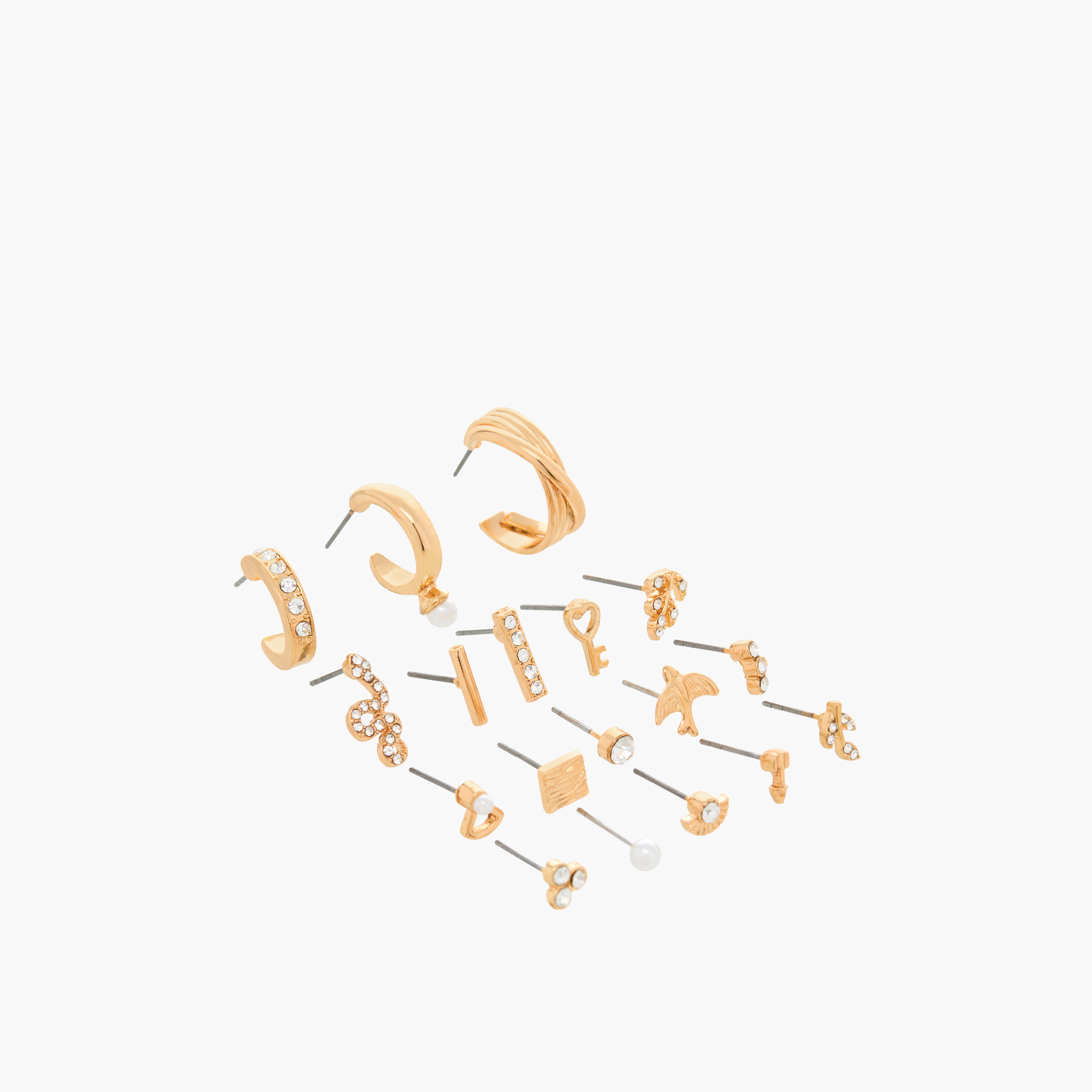 Assorted Stud Earring with Pushback Closure - Set of 18-women-watchesandjewellery-jewellery-earrings-image-2