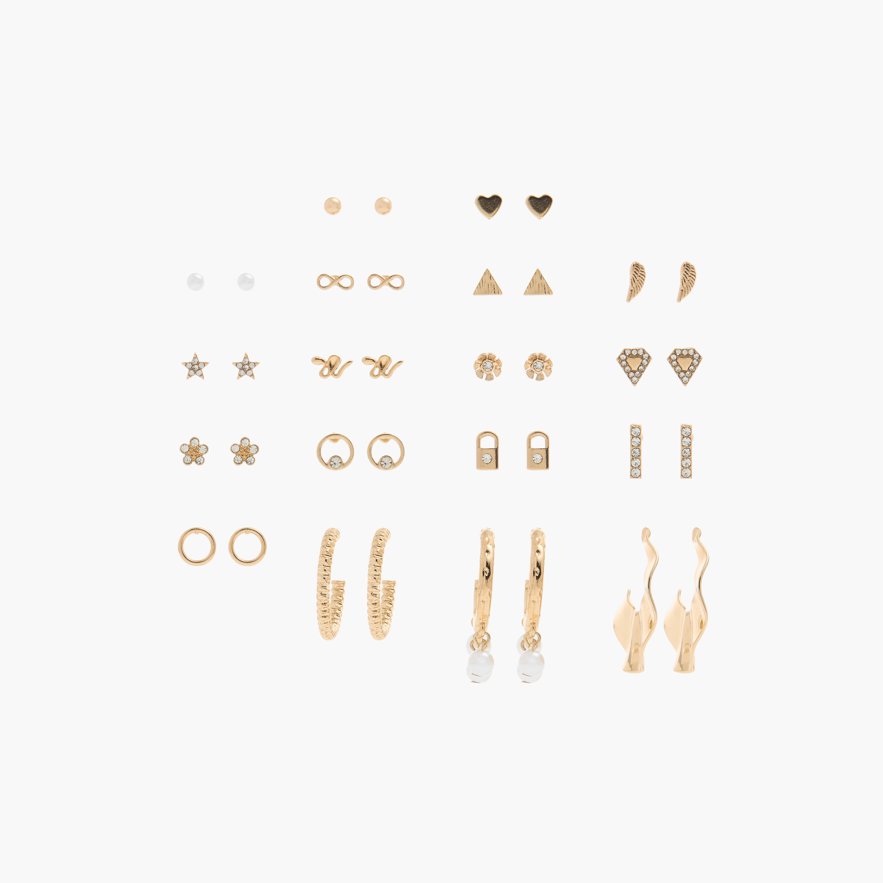 Assorted Stud Earrings with Pushback Closure - Set of 18-women-watchesandjewellery-jewellery-earrings-image-1
