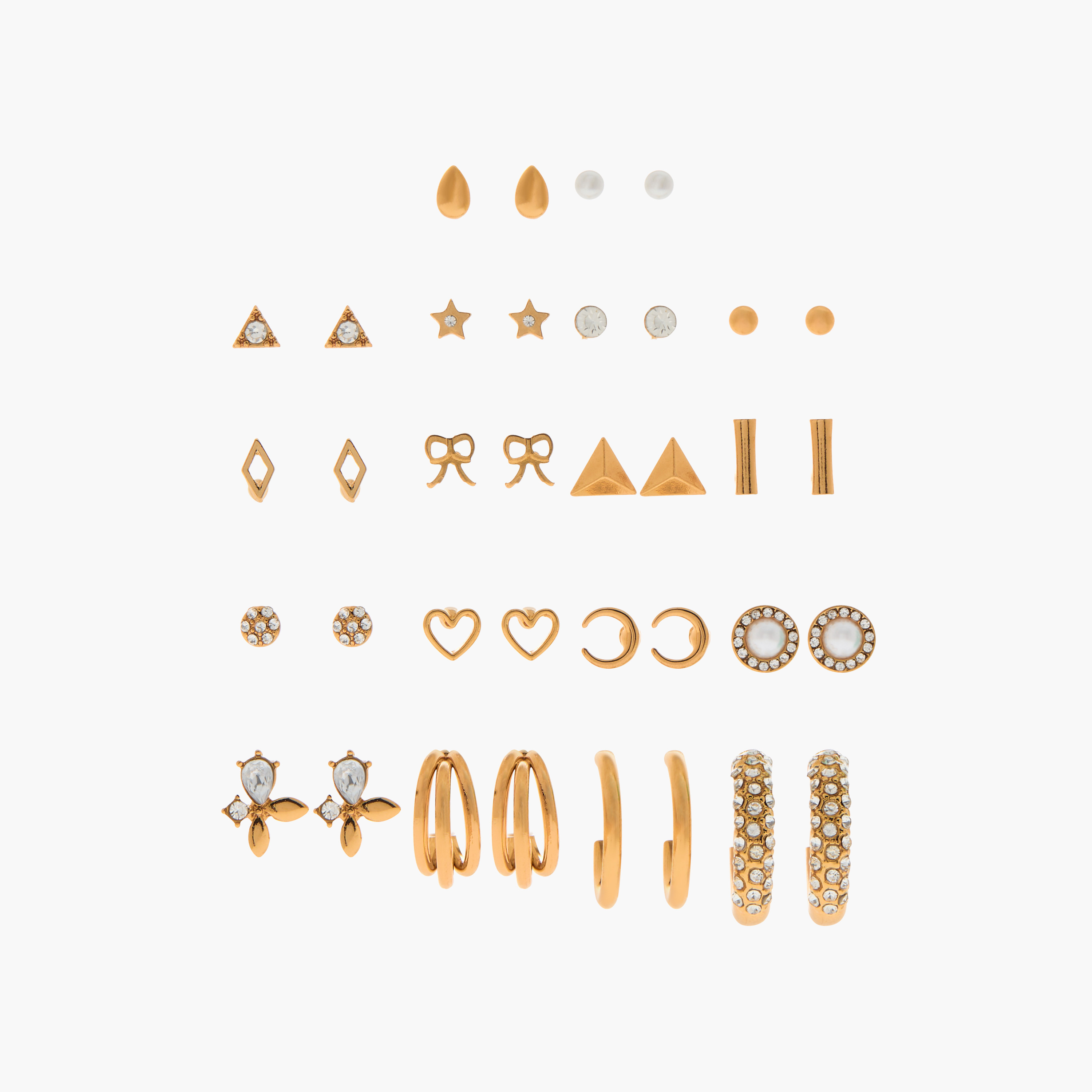 Assorted Stud Earrings - Set of 18-women-watchesandjewellery-jewellery-earrings-image-1