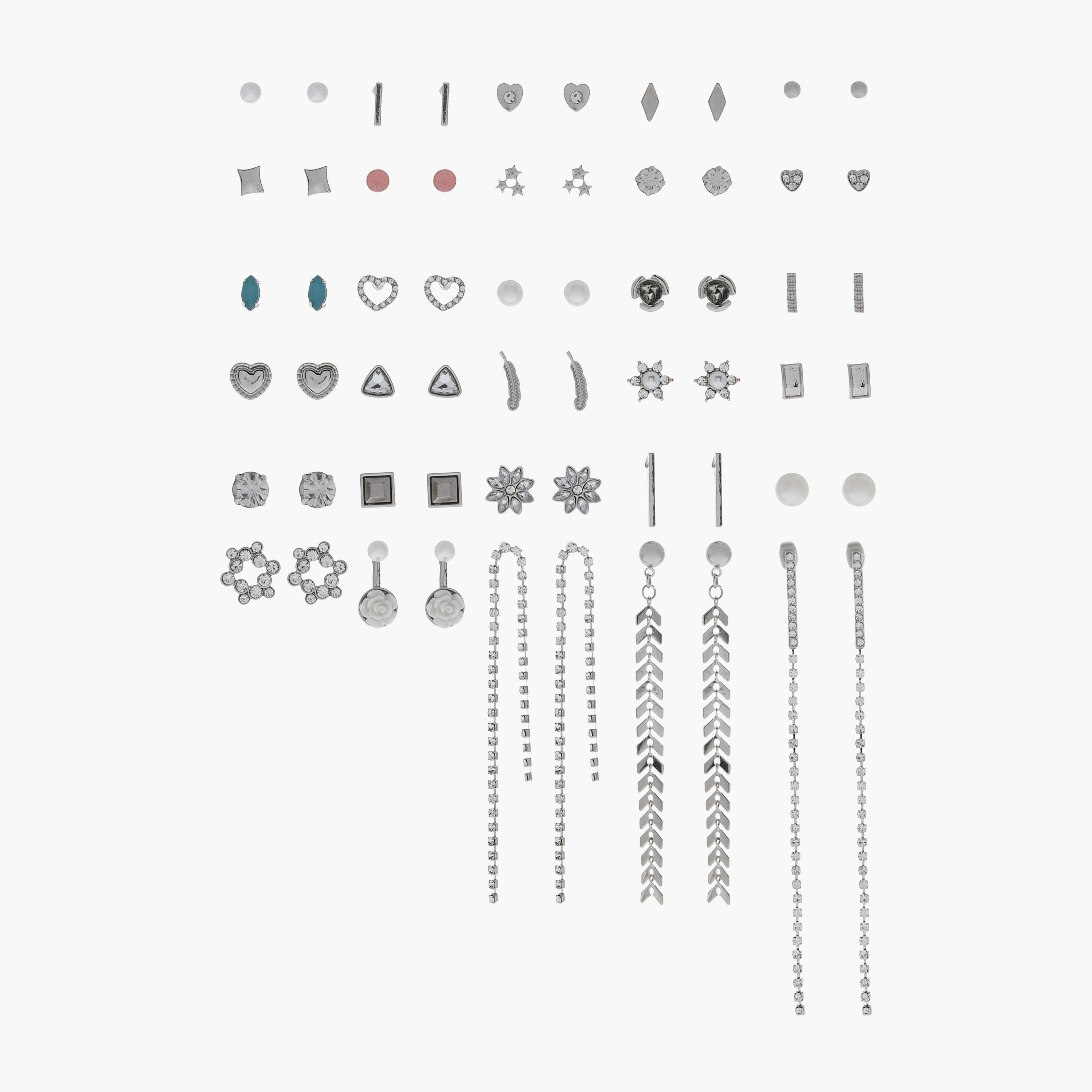 Assorted Metallic Earrings - Set of 30-women-watchesandjewellery-jewellery-earrings-image-1