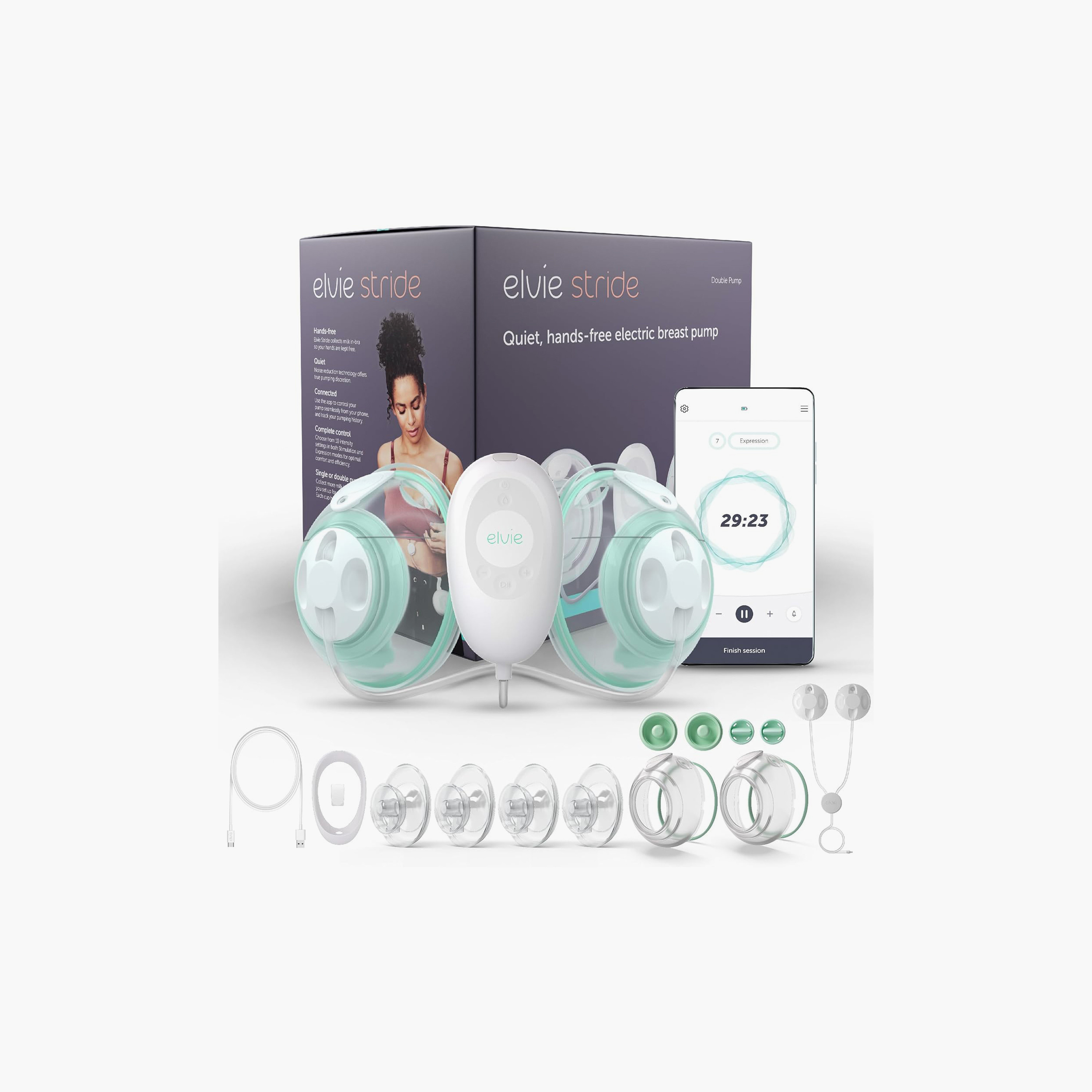 Elvie Stride Hospital-Grade App-Controlled Breast Pump-baby-feeding-breastfeedingandcare-image-1