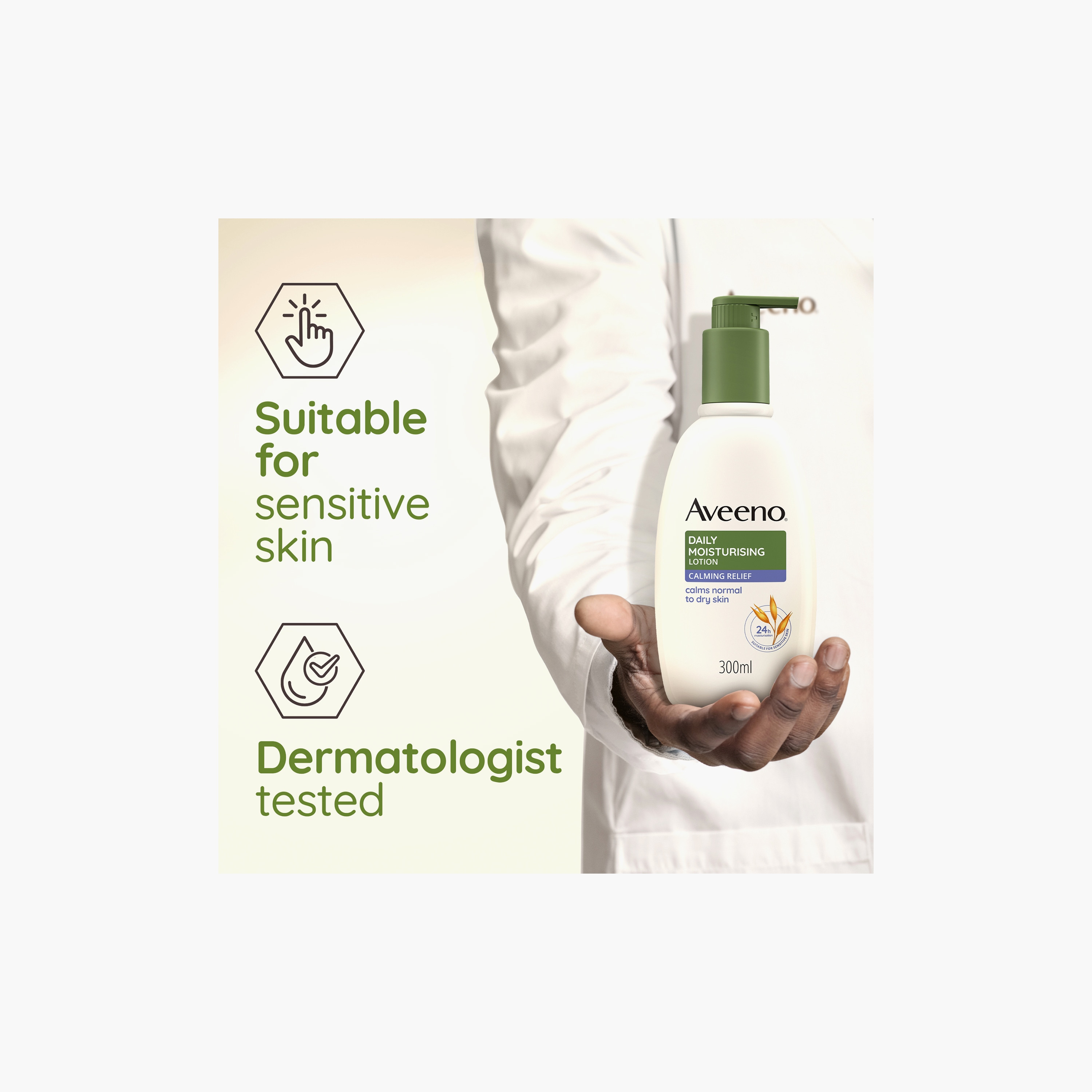Aveeno Daily Moisturising Lotion, Calming Relief, 300 ml-baby-bathandcare-hairbodyskincare-lotionsandcreams-image-4