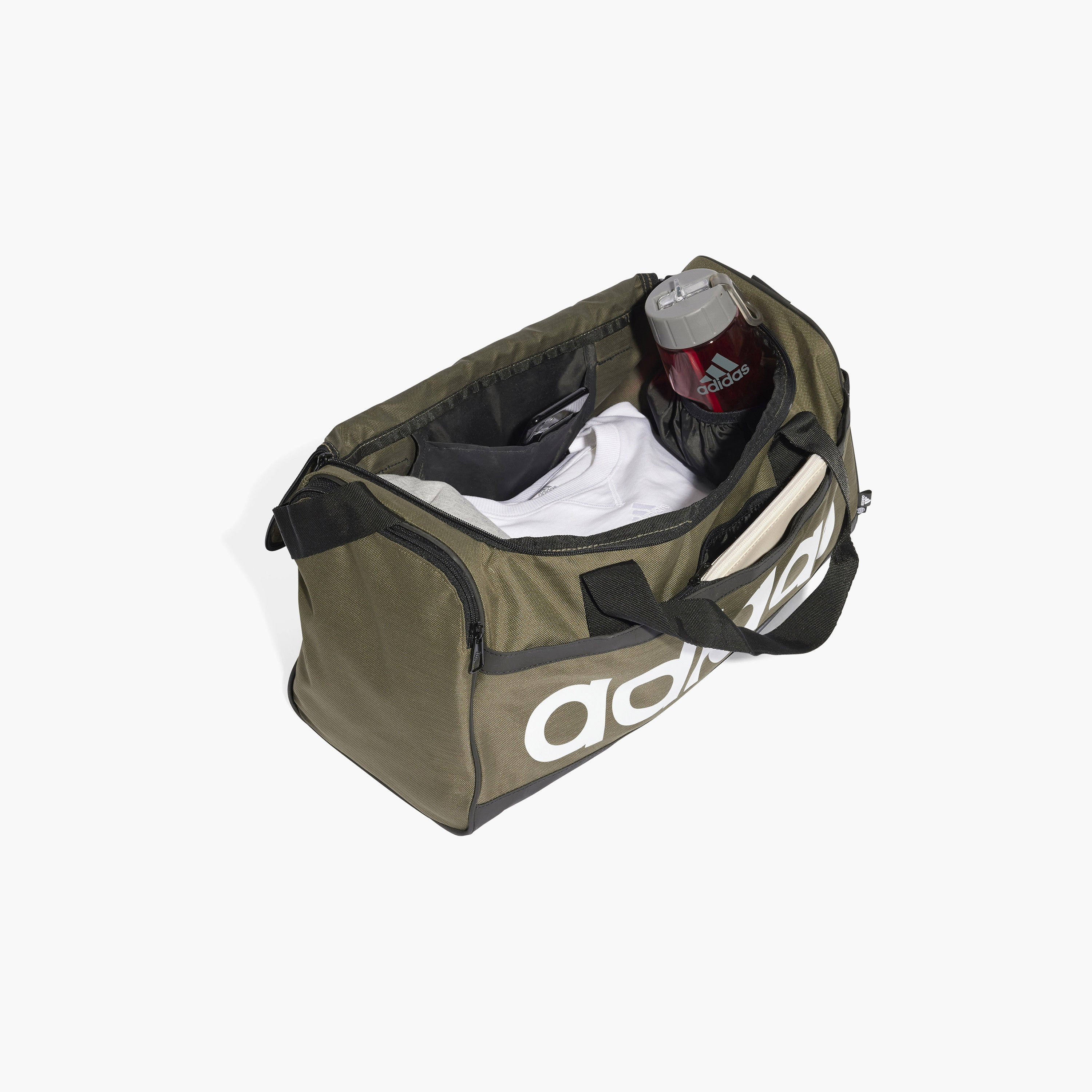 حقيبة دافل ذات إسينشالز بعلامة تجارية مطبوعة من أديداس | OE-sports-gear-gym-image-3