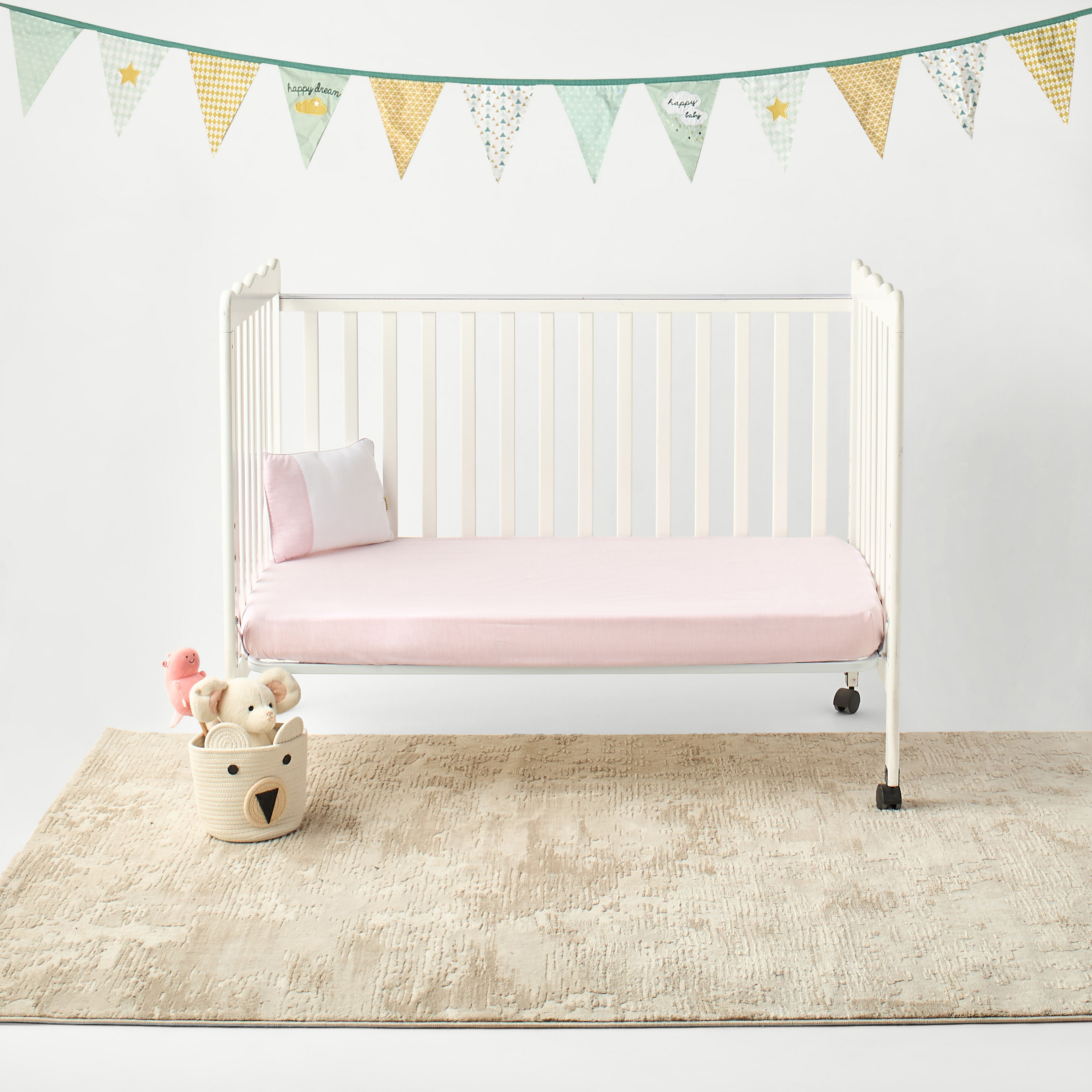 Giggles Playful Bunny Fitted Sheet - 75x130x20 cms-baby-nursery-babybedding-image-2