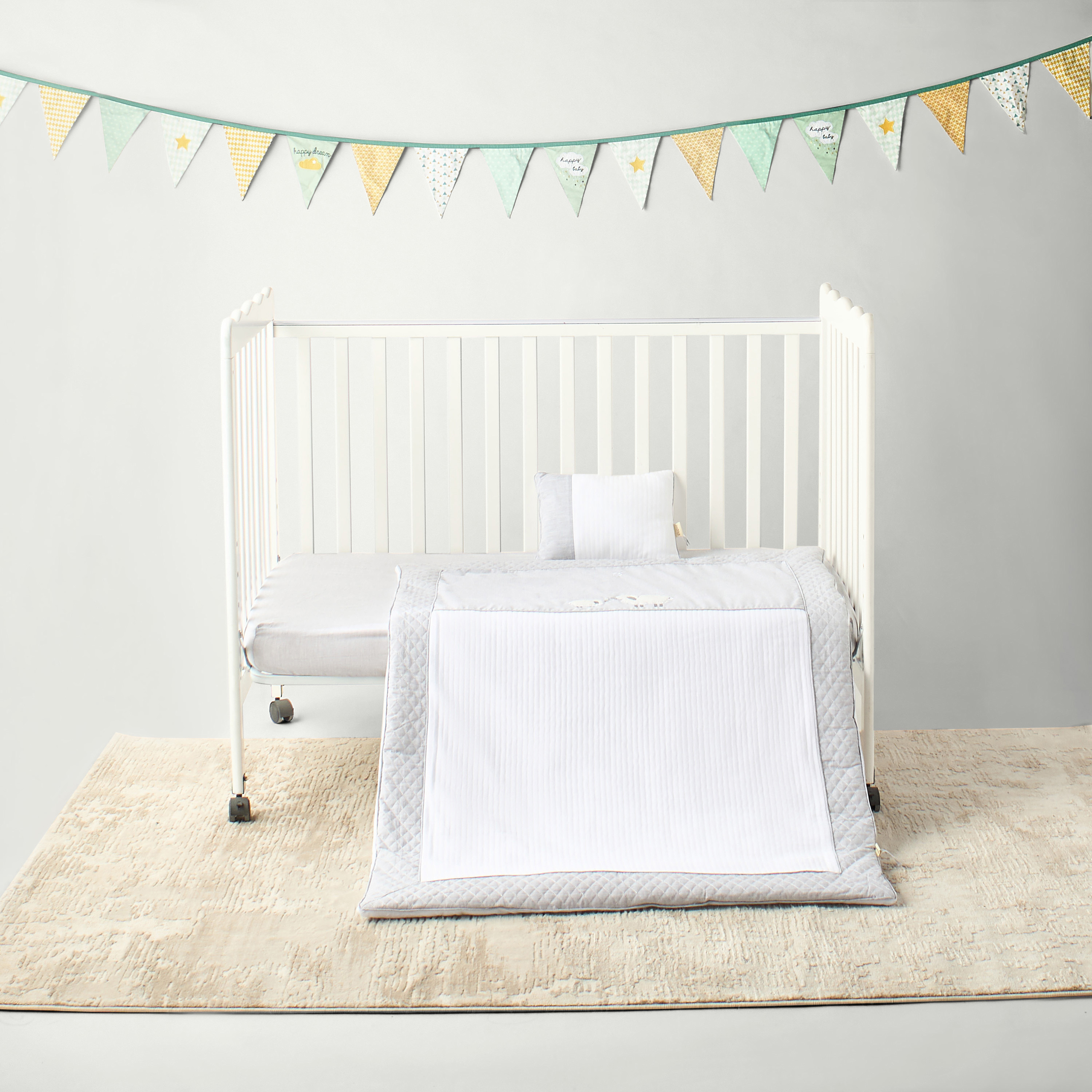 Giggles Sheep Applique 2-Piece Comforter Set - 100x130 cm-baby-nursery-babybedding-image-1