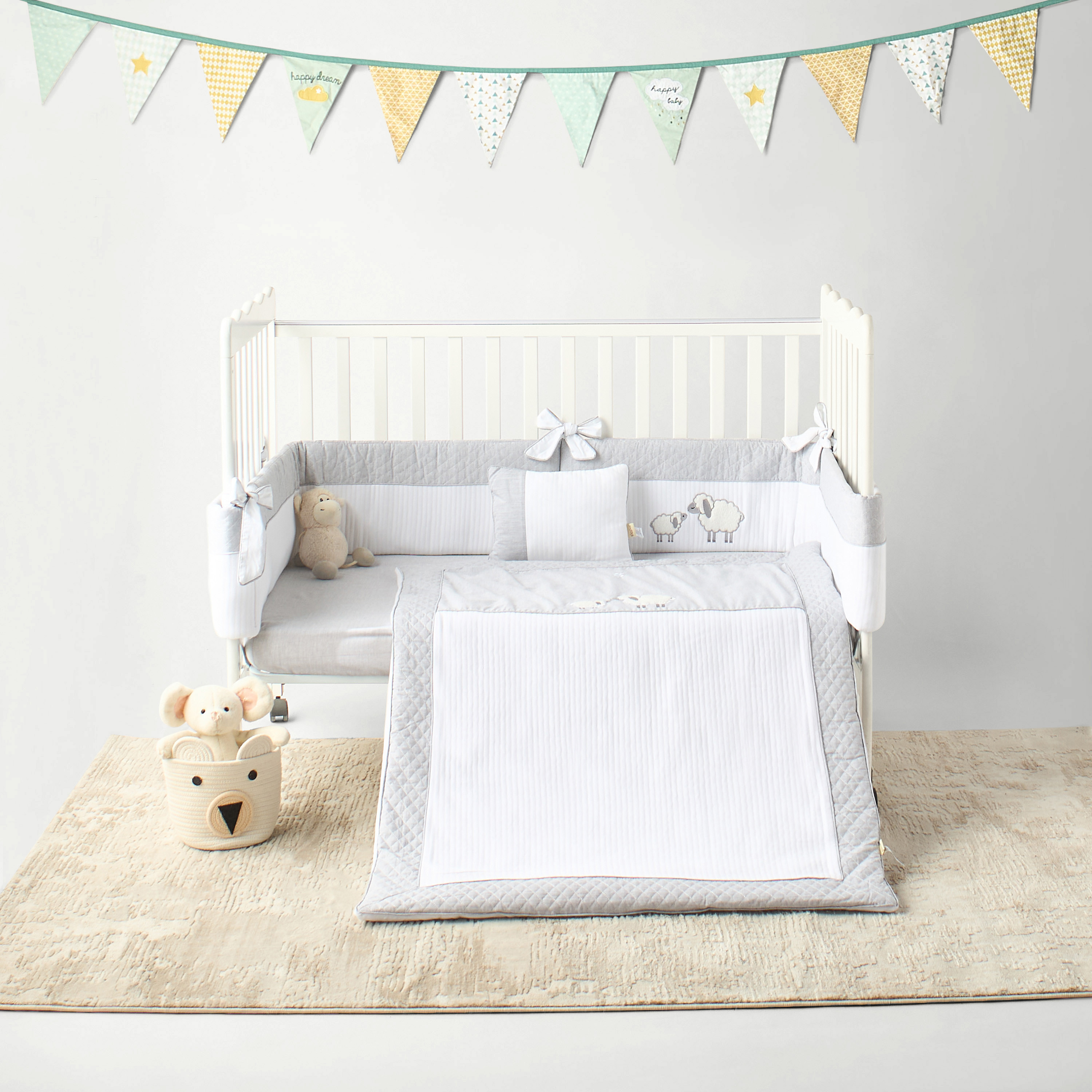 Giggles Sheep Applique 2-Piece Comforter Set - 100x130 cm-baby-nursery-babybedding-image-2
