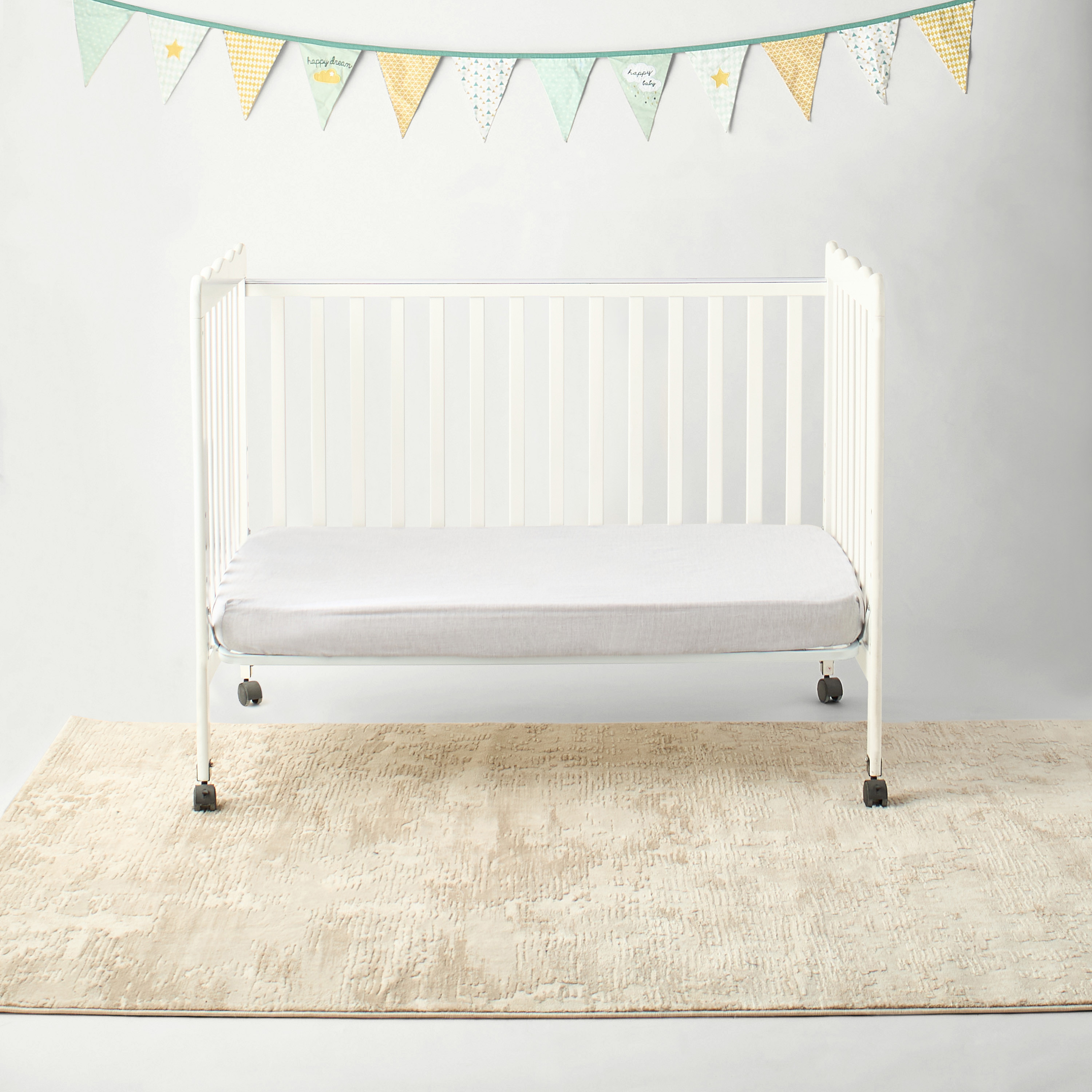 Giggles Sheep Applique Fitted Sheet - 70x130x20 cms-baby-nursery-babybedding-image-3