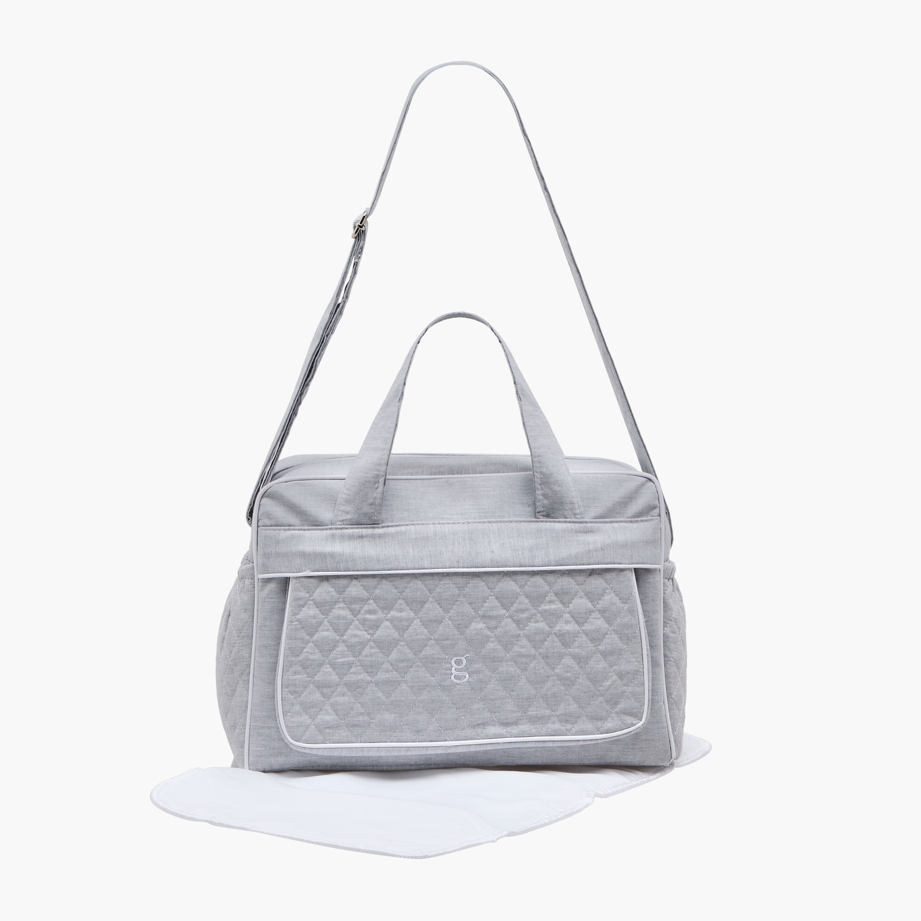 Giggles Textured Diaper Bag with Double Handles-baby-diapering-diaperbags-image-1