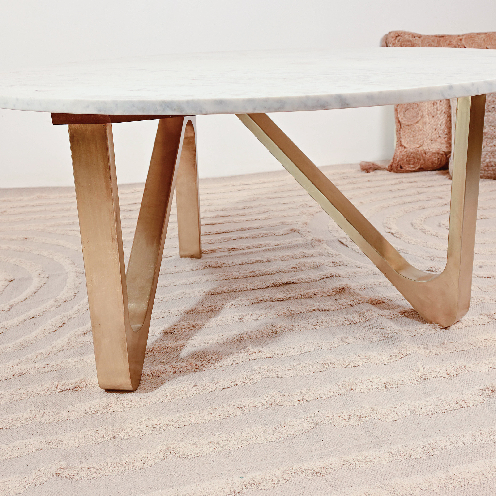 Crafted by Lifestyle Marble Top Coffee Table - 90x45 cms-furniture-livingroom-coffeetables-image-3