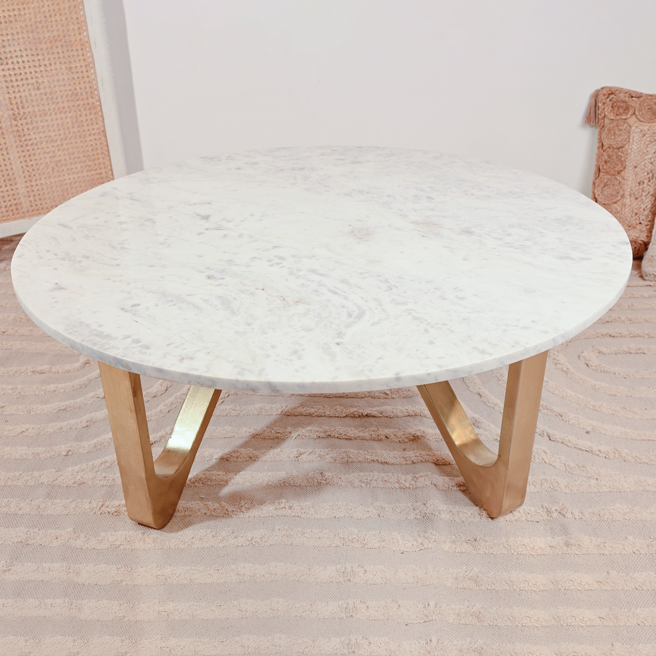 Crafted by Lifestyle Marble Top Coffee Table - 90x45 cms-furniture-livingroom-coffeetables-image-4