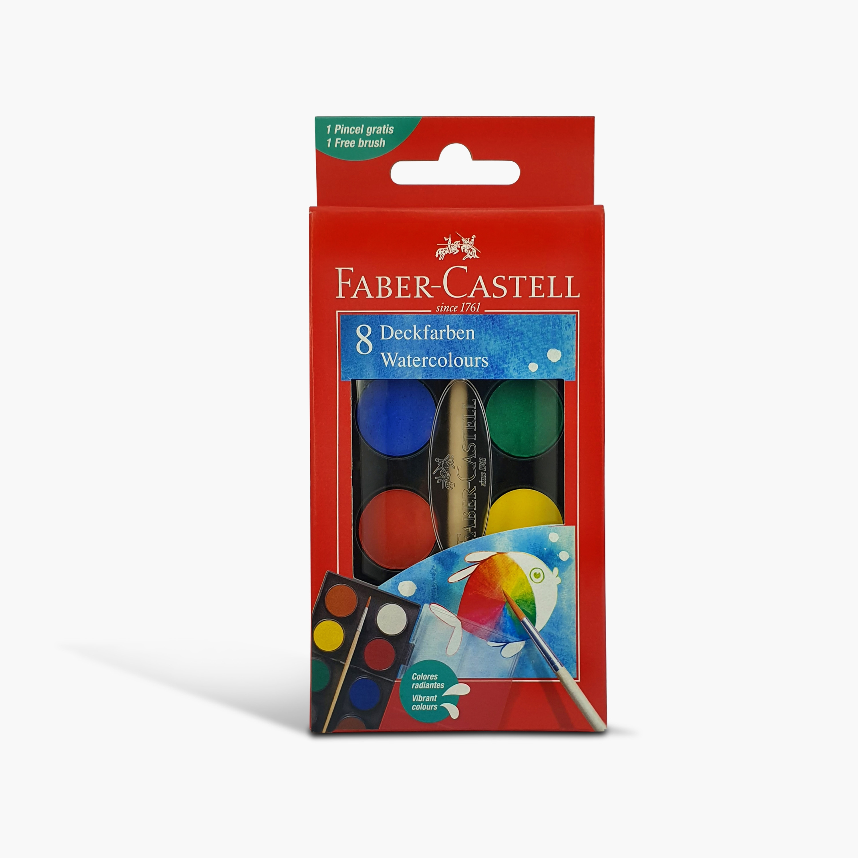Faber Castell 8-Piece Watercolour Pencils with Brush, 24mm-school-stationery-sets-image-2