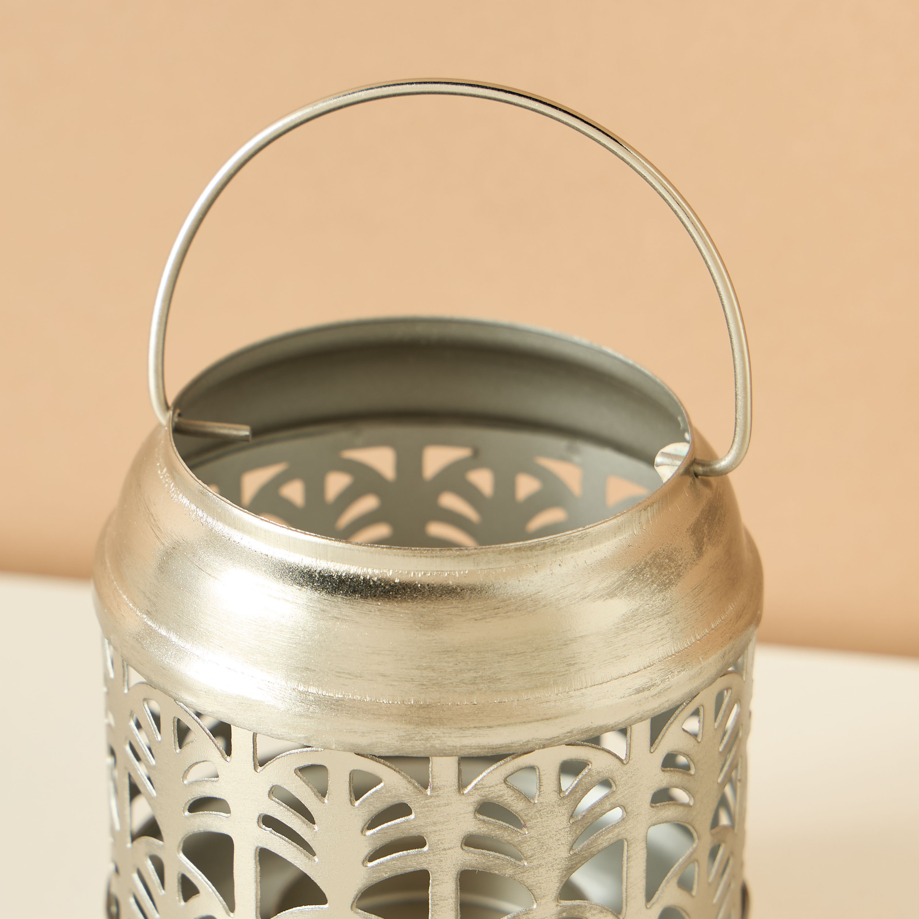 Metal Cutwork Detail Candleholder with Handle - 9 cms-household-decor-candleholdersandlanterns-image-4