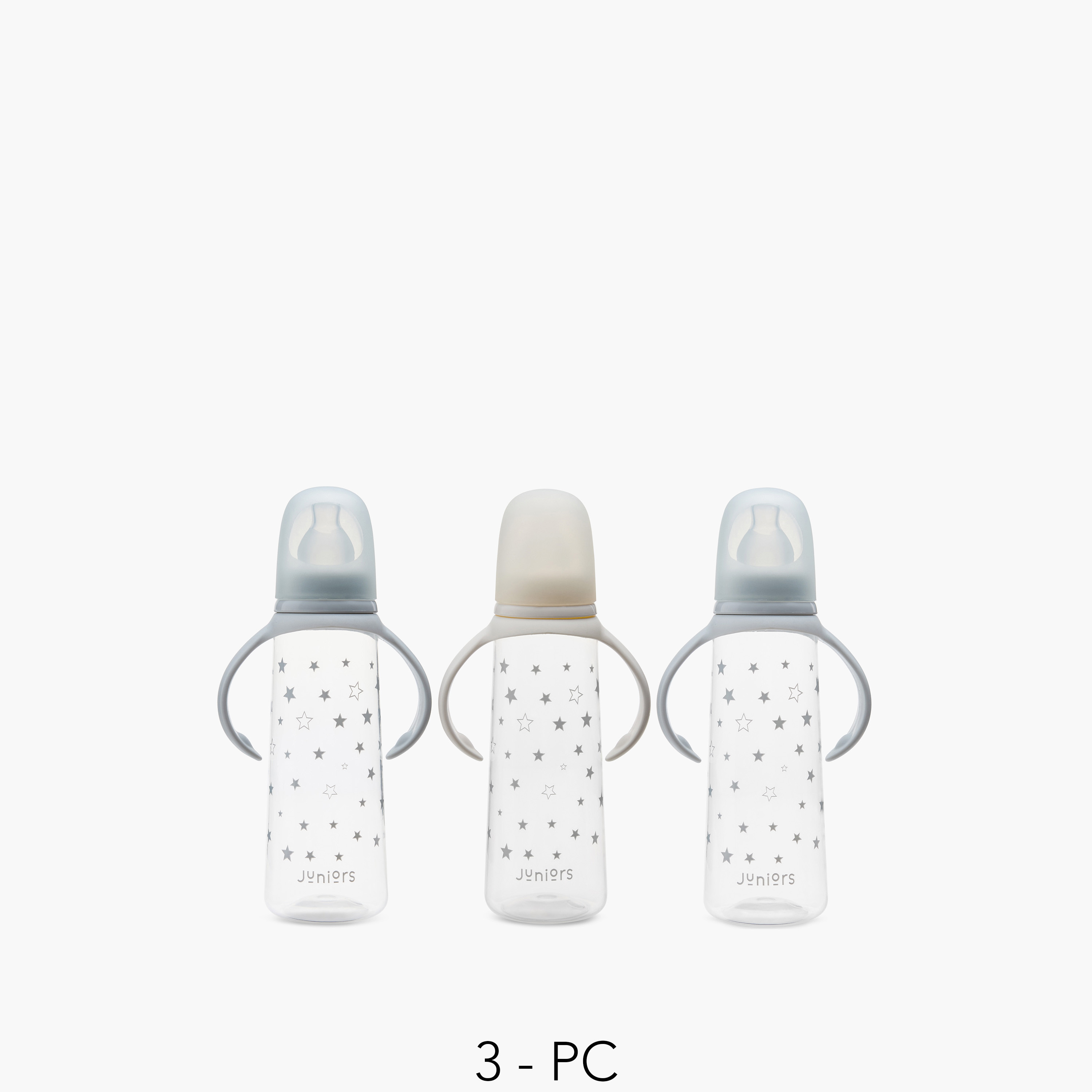 Juniors 3-Piece Star Print Feeding Bottle Set - 250 ml-baby-feeding-feedingbottles-bottlesandteats-image-1