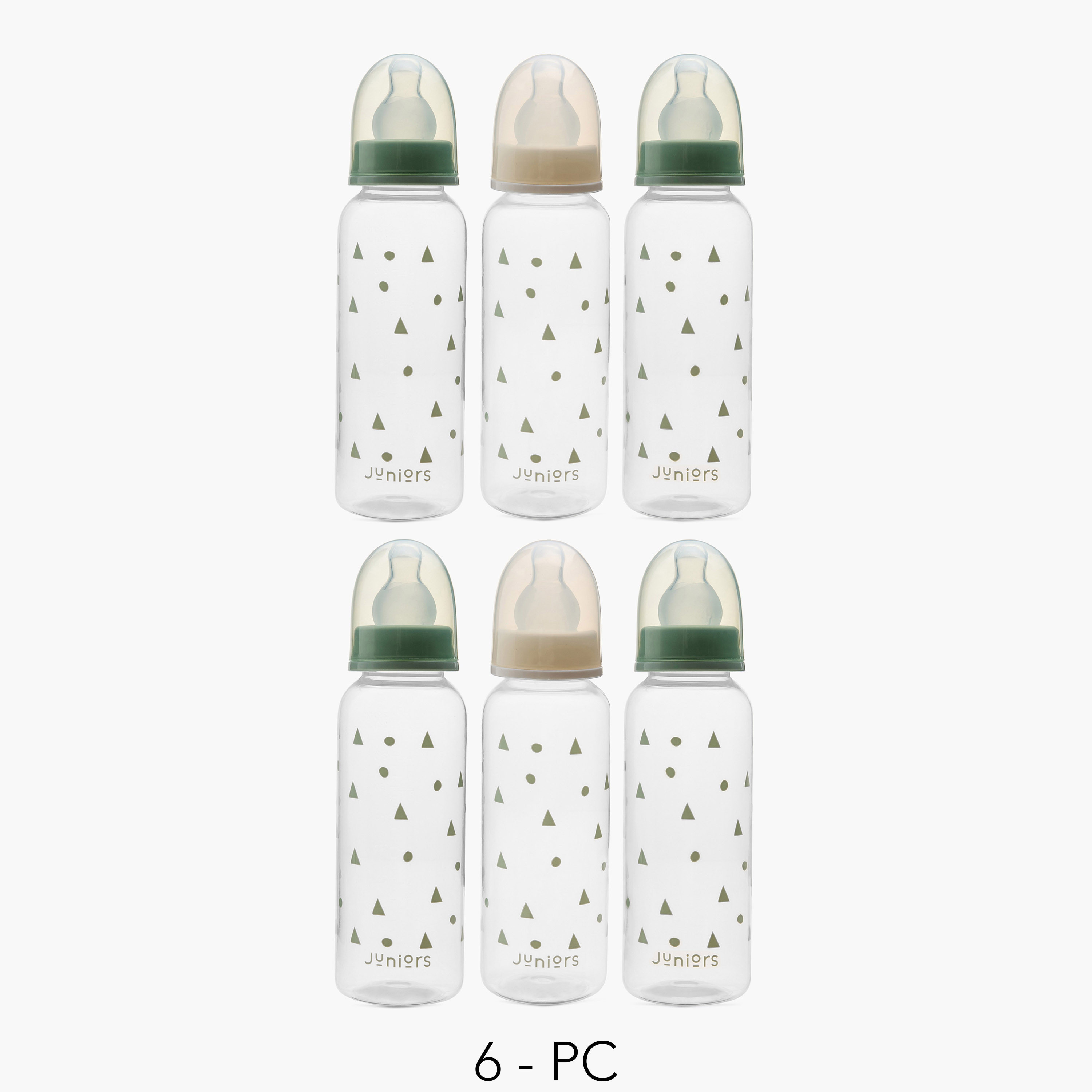Juniors 6-Piece Star Print Feeding Bottle Set - 250 ml-baby-feeding-feedingbottles-bottlesandteats-image-1