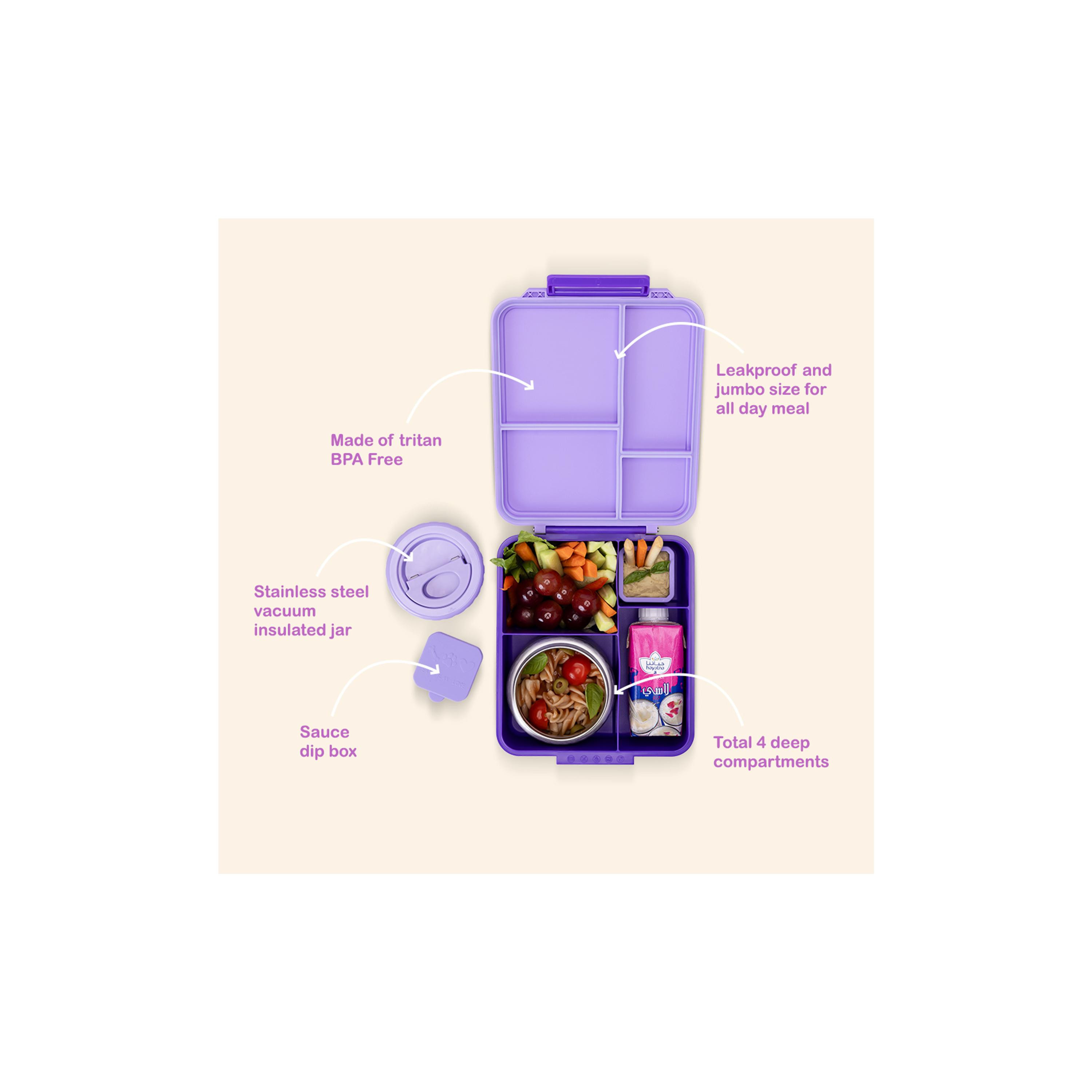 صندوق غداء بينتو جامبو مع ترمس وجرة غمس من إيزي كيدز-school-lunchessentials-lunchboxes-image-2