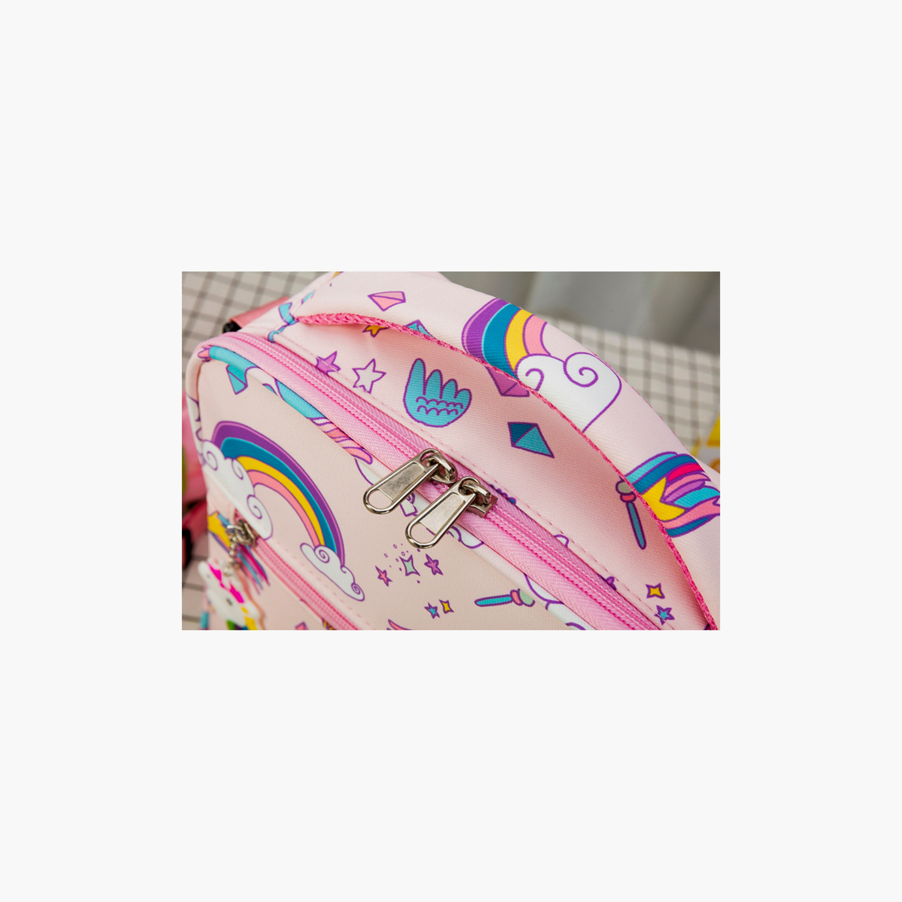 Snack Attack Unicorn Printed Insulated Lunch Bag - Pink-school-lunchessentials-lunchbags-image-3