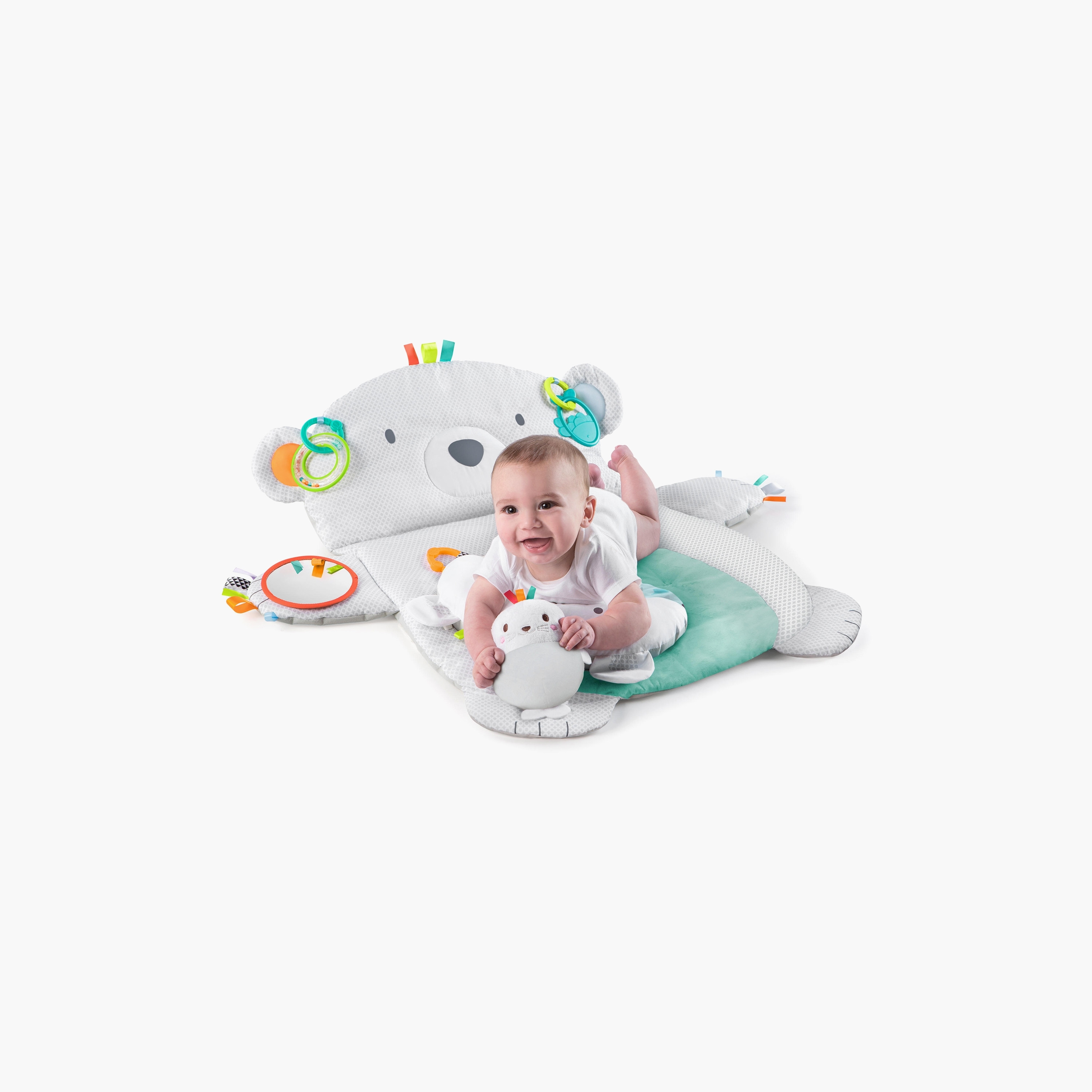سجادة الأنشطة لوقت الاستلقاء على البطن بروب اند بلاي من برايت ستارتس، شكل دب-baby-infantactivity-playpensandplaymats-image-3