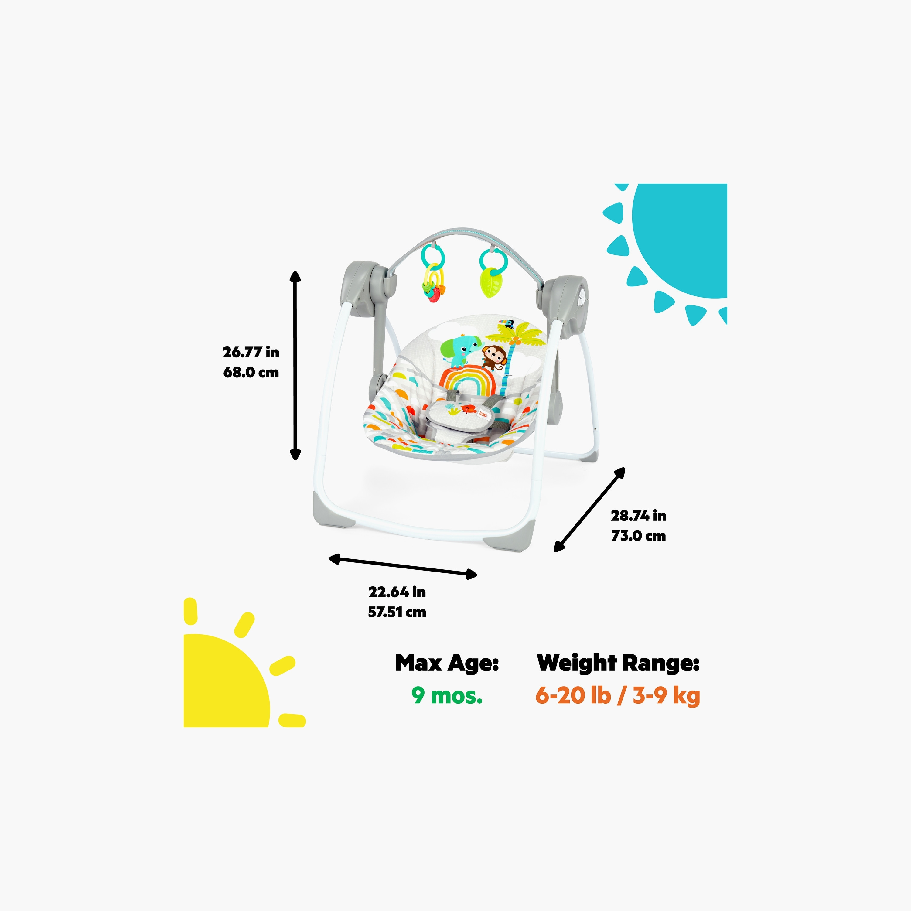 أرجوحة المحمولة جنة اللعب من برايت ستارتس-toys-outdoor-slidesandswings-image-4