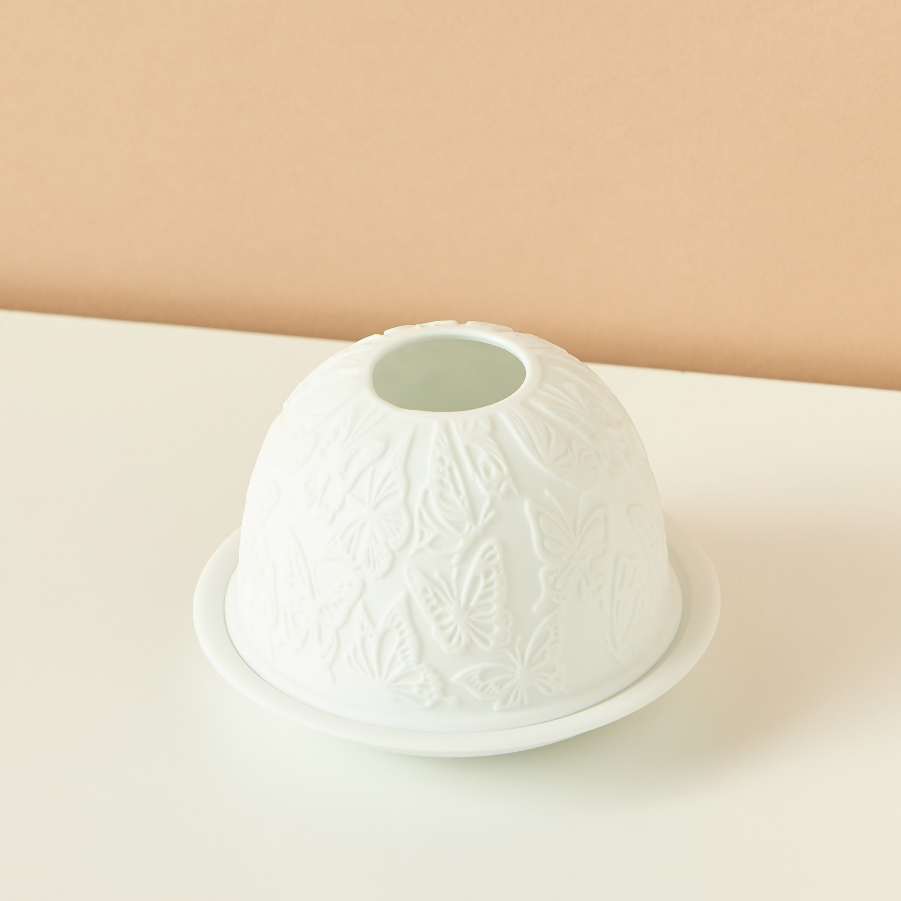 Butterly Ceramic Tealight Candleholder - 12x8 cms-household-decor-candleholdersandlanterns-image-3