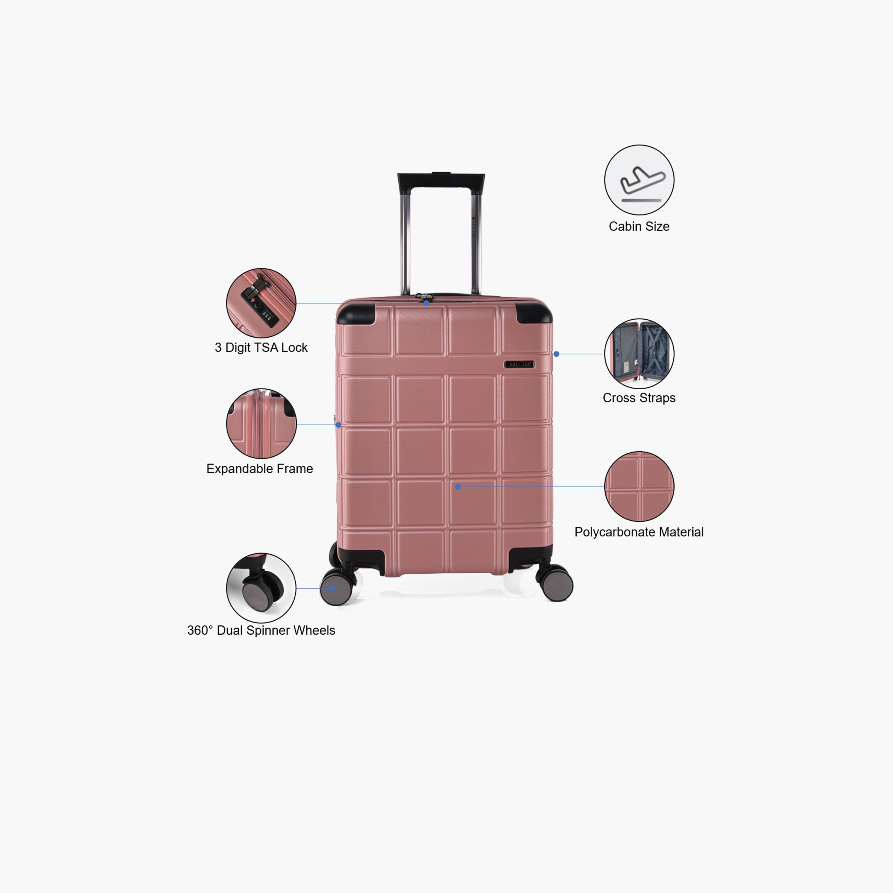 Magellan 49.5 CM Cabin Bag Polycarbonate with ABS Hardcase Four-Wheeler Spinner Trolley Bag | 18816-20 -travel-luggagesandbags-luggage-image-4